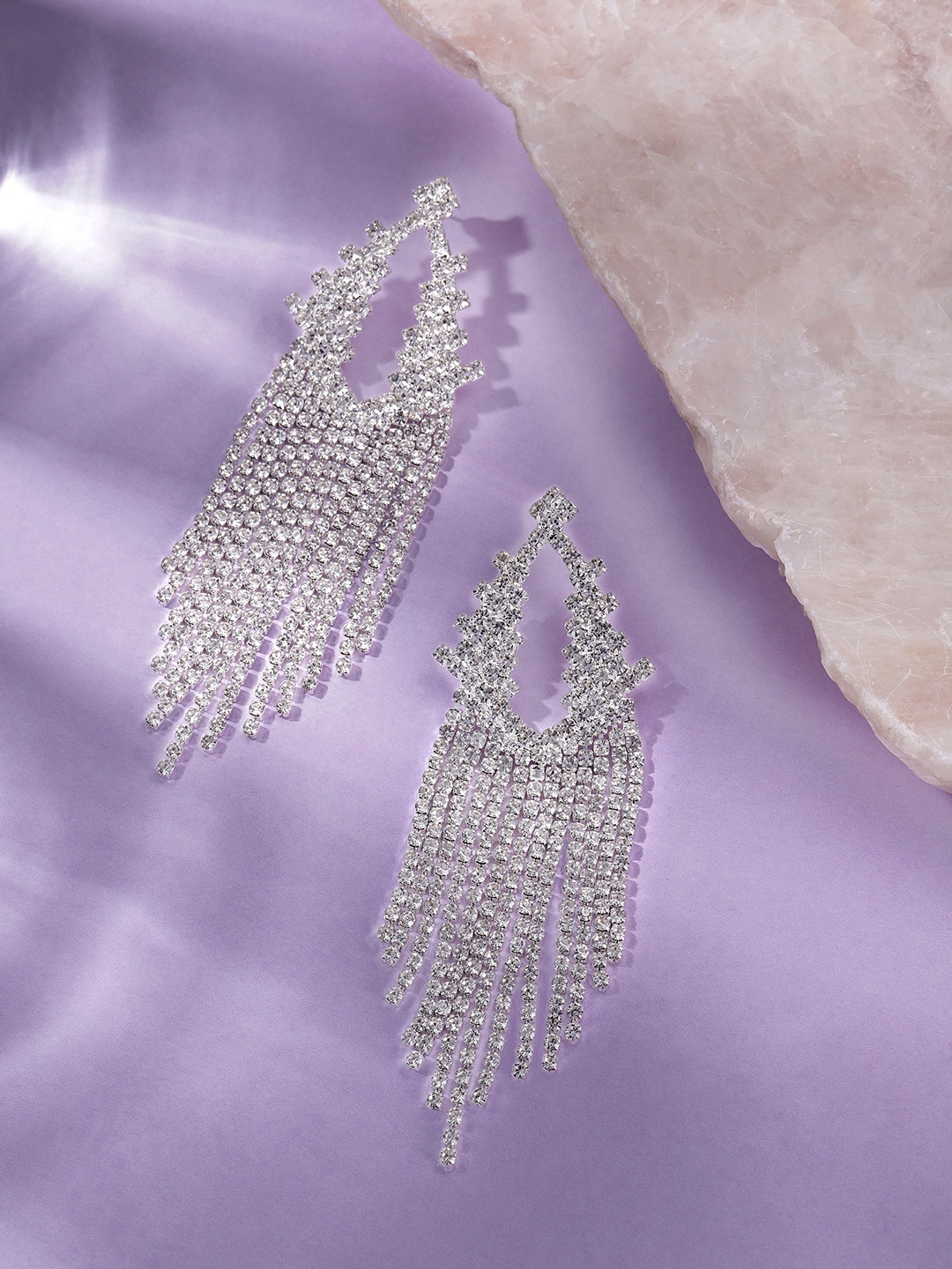 

bebe Women Silver-Toned Contemporary Drop Earrings