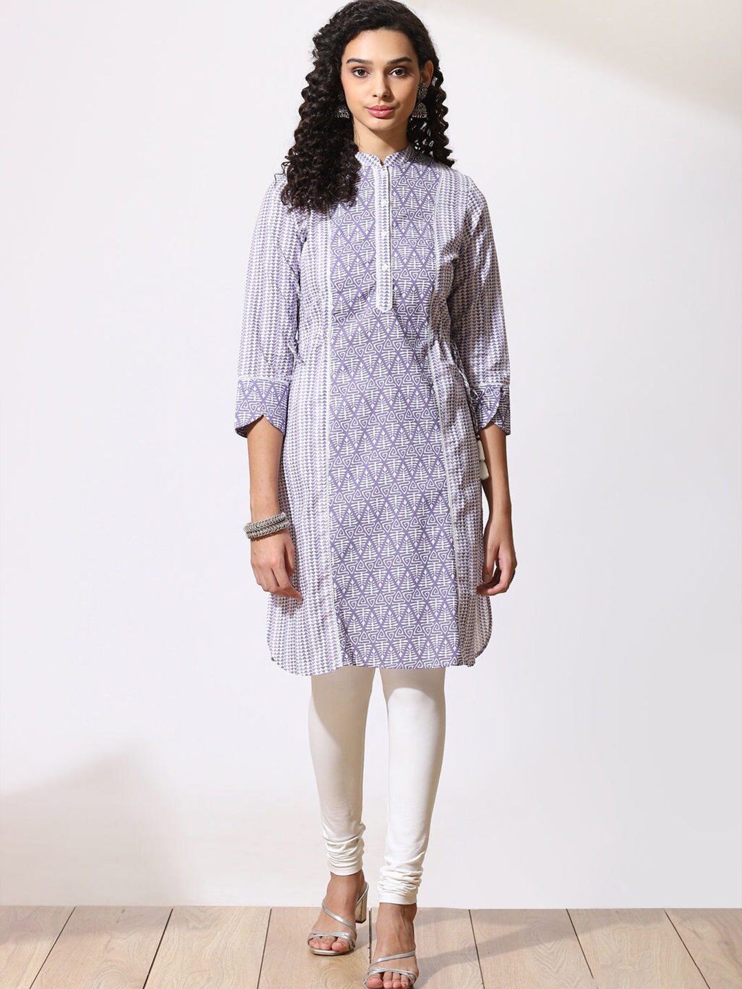 

Lakshita Women Purple & White Printed Kurta