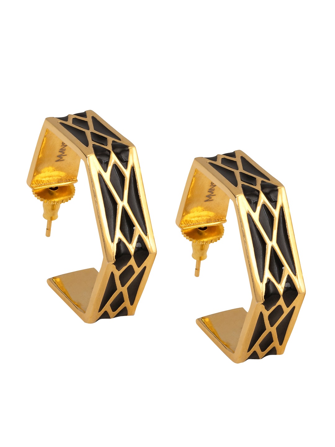 

MNSH Gold-Toned Contemporary Hoop Earrings