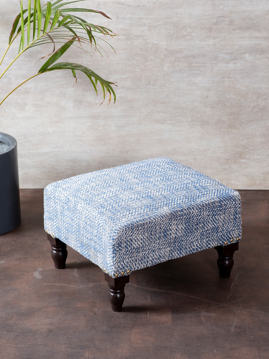 

Nestroots Blue Printed Cotton Trendy Designer Ottoman