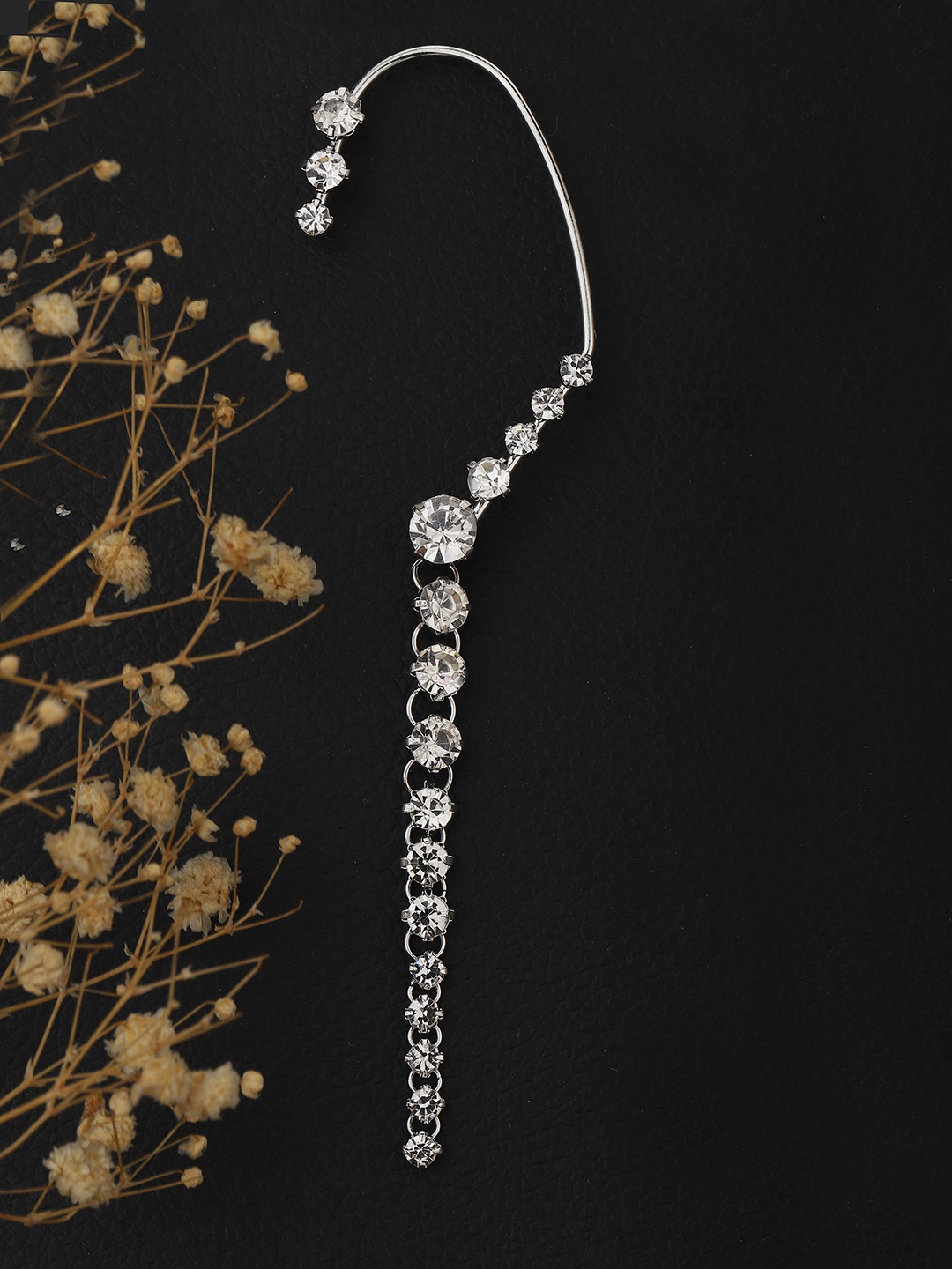 

Carlton London Silver-Toned Contemporary Ear Cuff Earrings