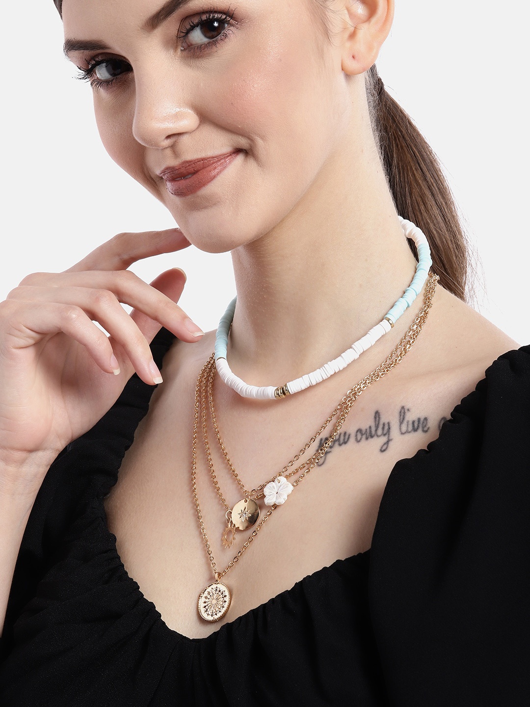 

Carlton London Set of 2 Gold-Plated Layered Necklace, Multi