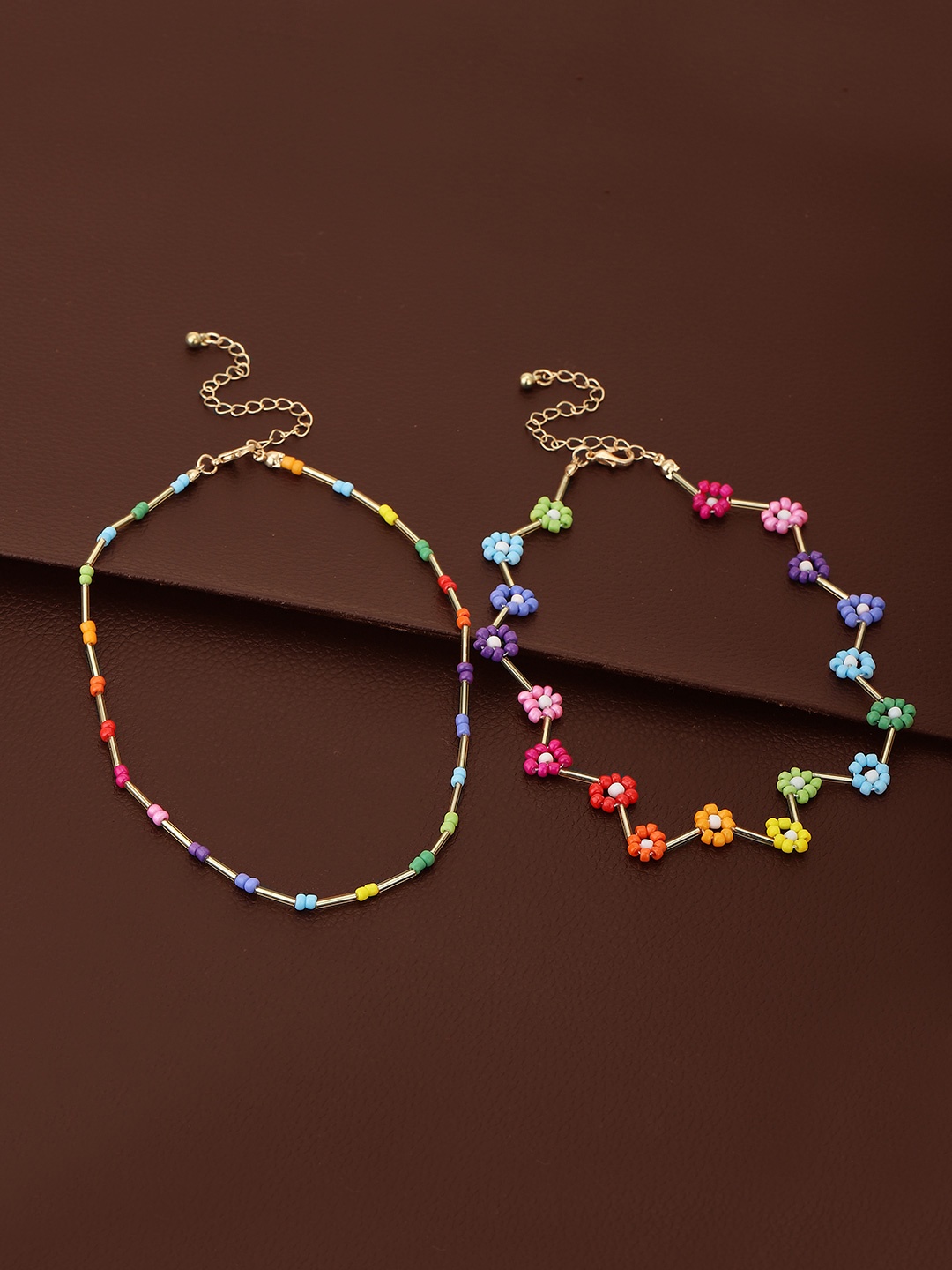 

Carlton London Set of 2 Multicoloured Gold-Plated Necklace, Multi
