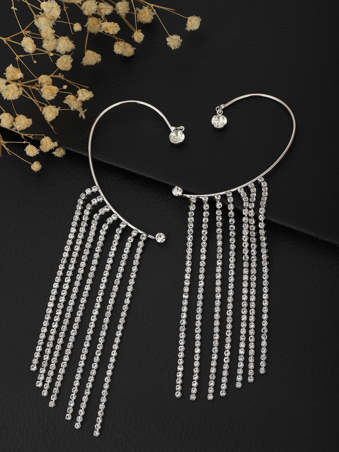 

Carlton London Silver-Toned Contemporary Ear Cuff Earrings
