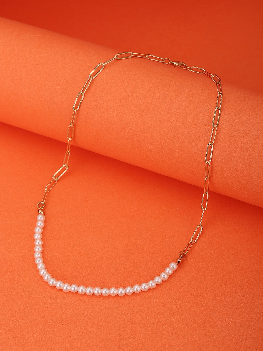 

Carlton London Rose Gold & White with Pearl Rose Gold Plated Necklace