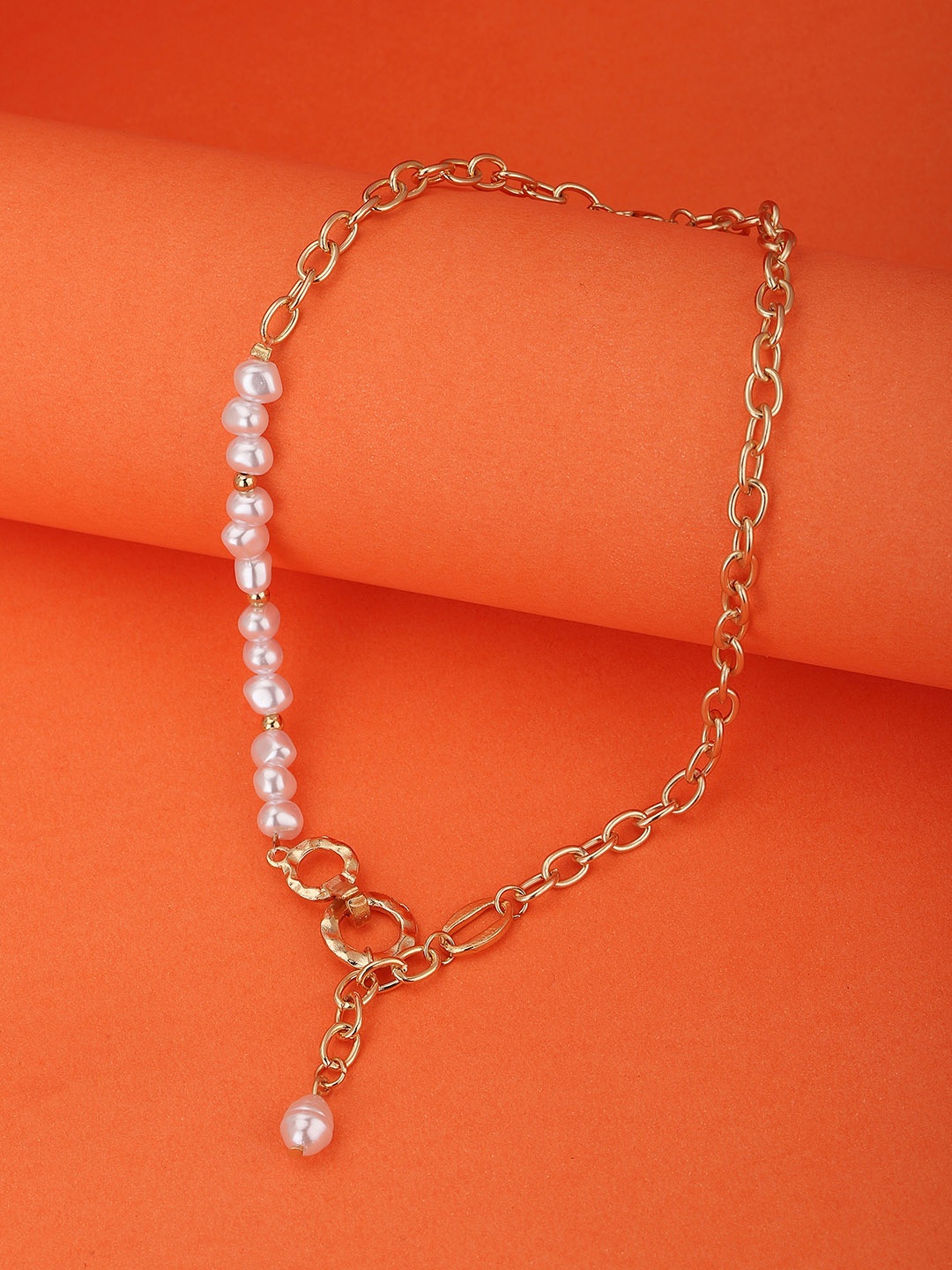 

Carlton London White Rose Gold-Plated Necklace