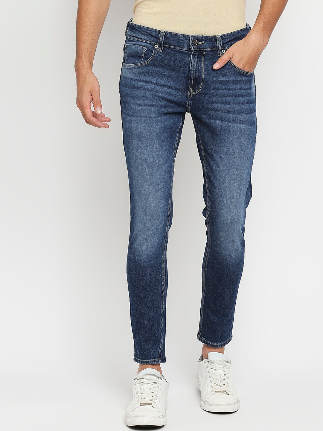 

SPYKAR Men Blue Slim Fit Heavy Fade Crop Cotton Jeans
