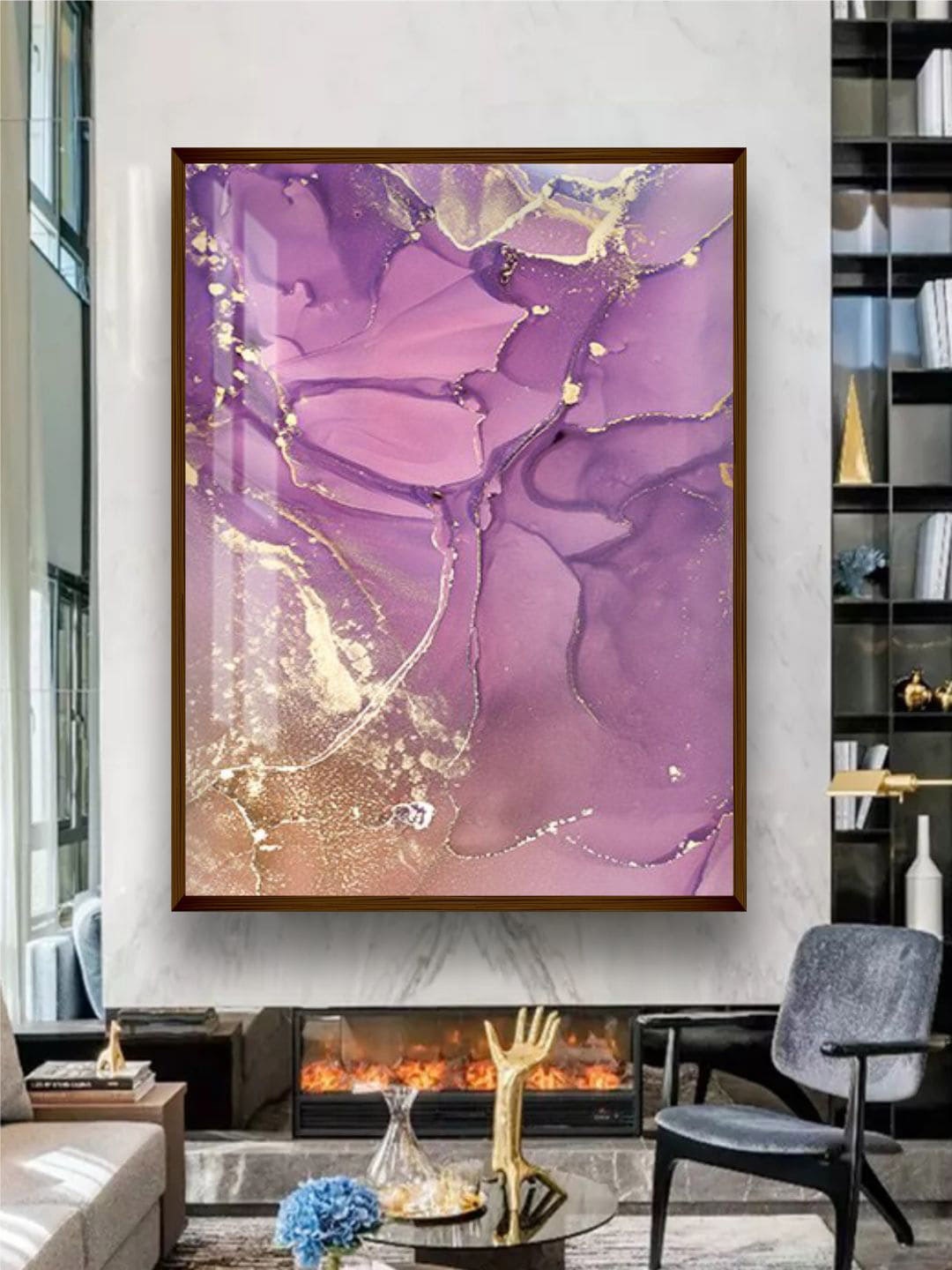 

The Art House Purple & Gold-Toned Printed Abstract Wall Art