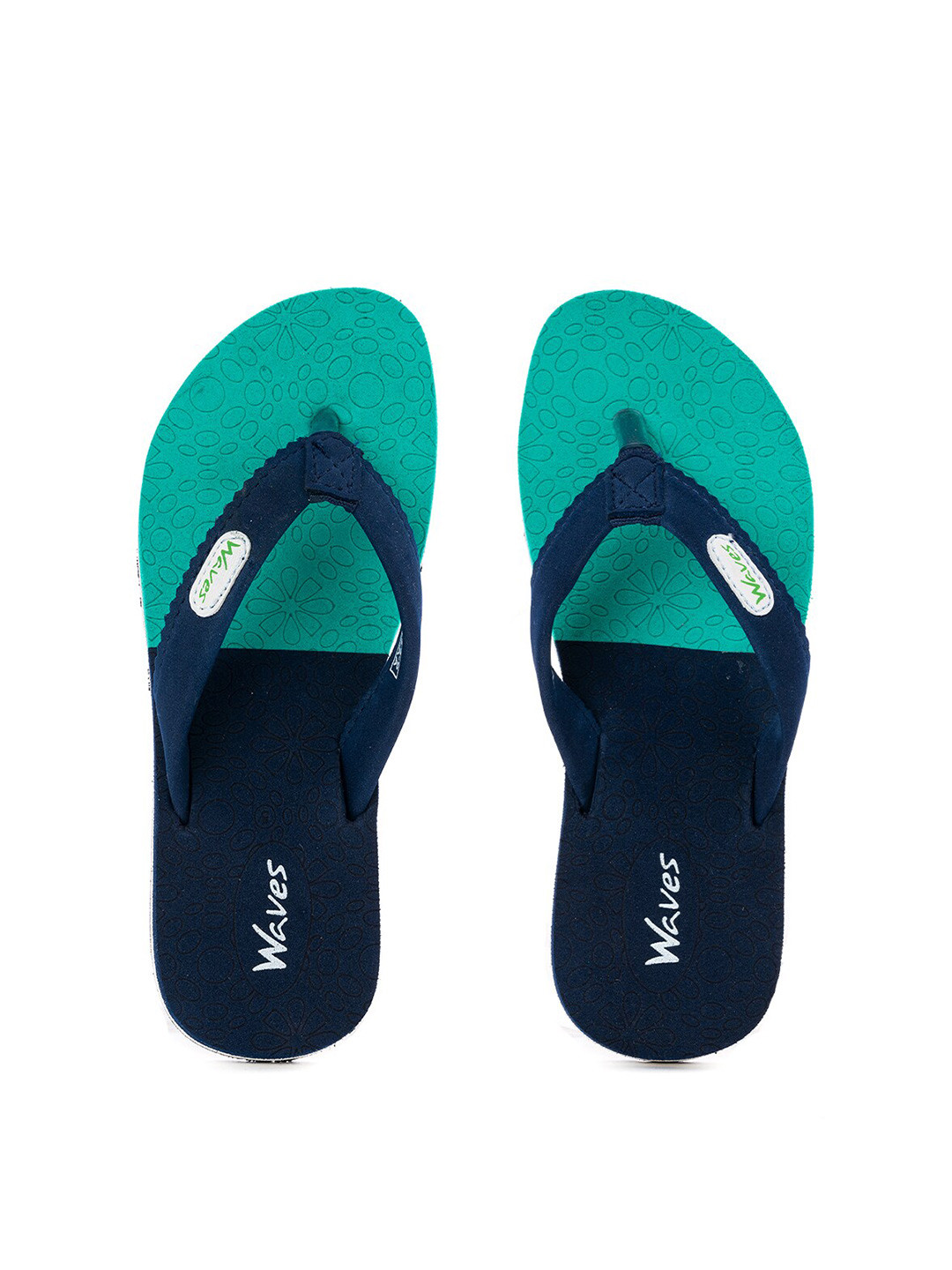 

Khadims Women Navy Blue & Sea Green Colourblocked Room Slippers