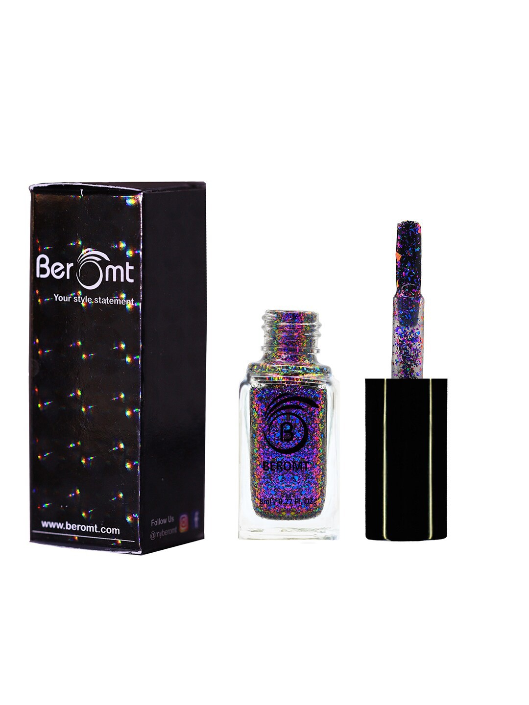 

BEROMT Chrome Prismatic Nail Polish 17 ml - My Galaxy 6014, Purple