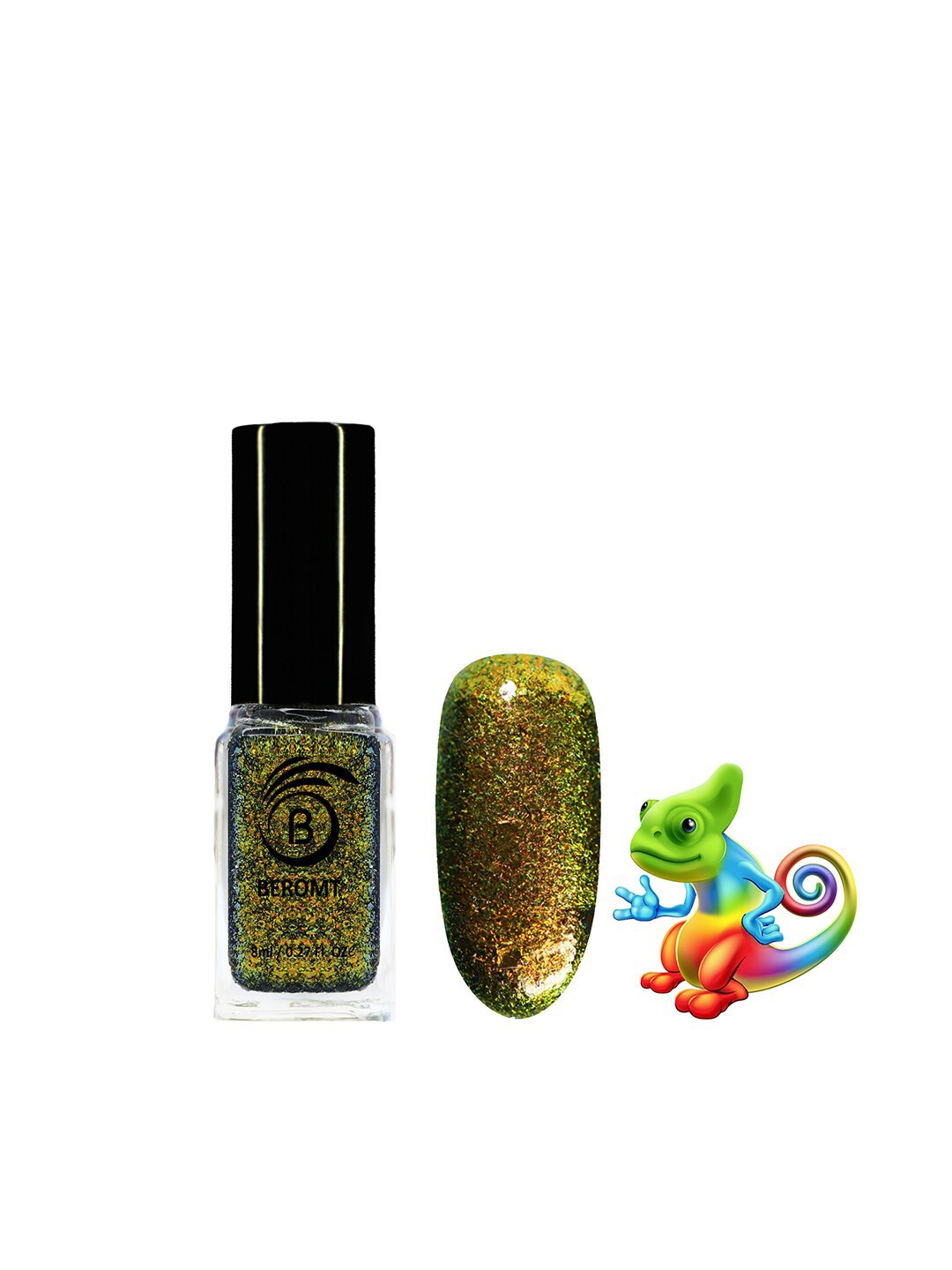 

BEROMT Chrome Prismatic Nail Polish 11 ml - Glowing Amber 6008, Green