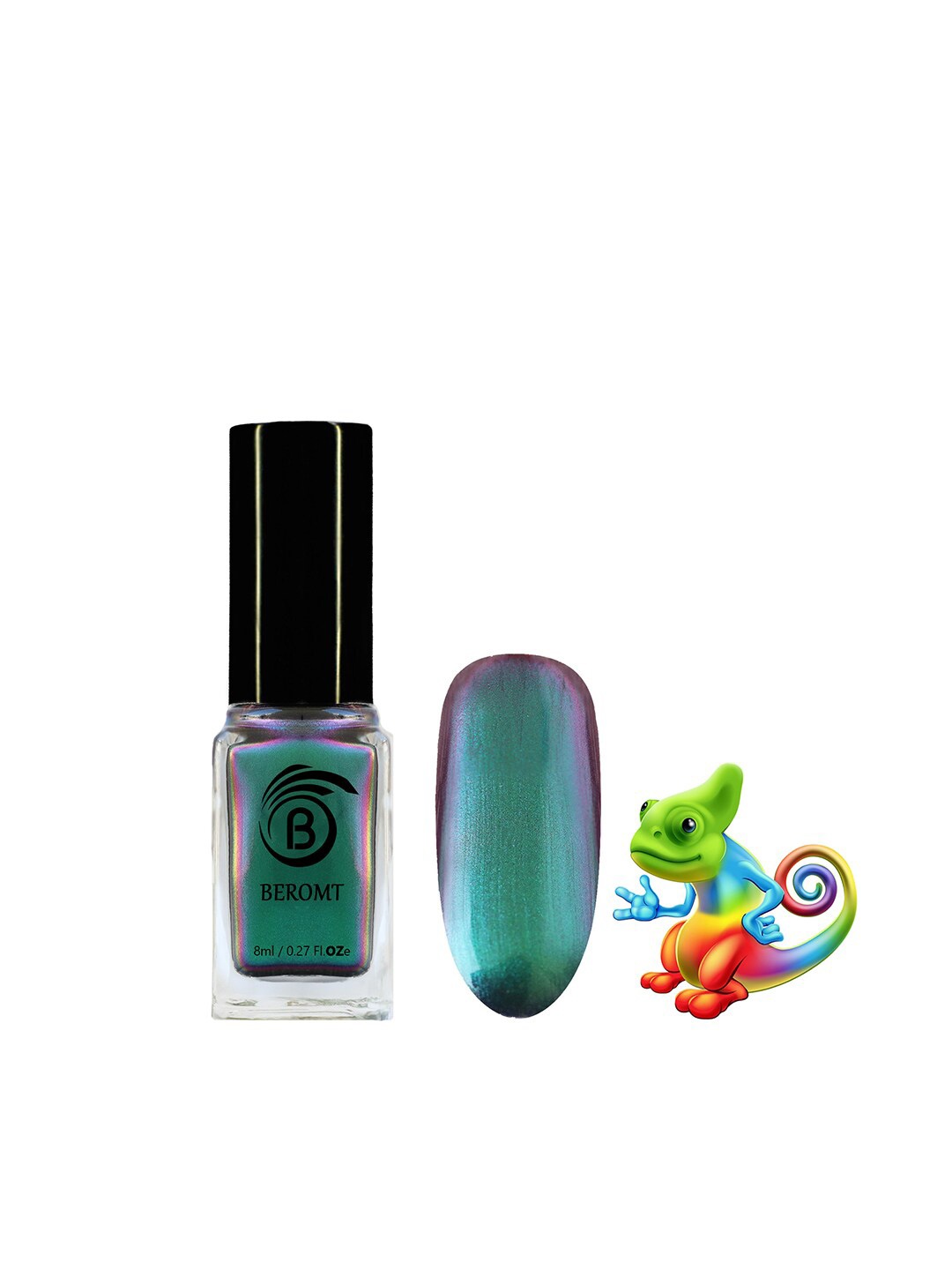 

BEROMT Chrome Prismatic Nail Polish 10 ml - Infused Eclipse 6002, Teal