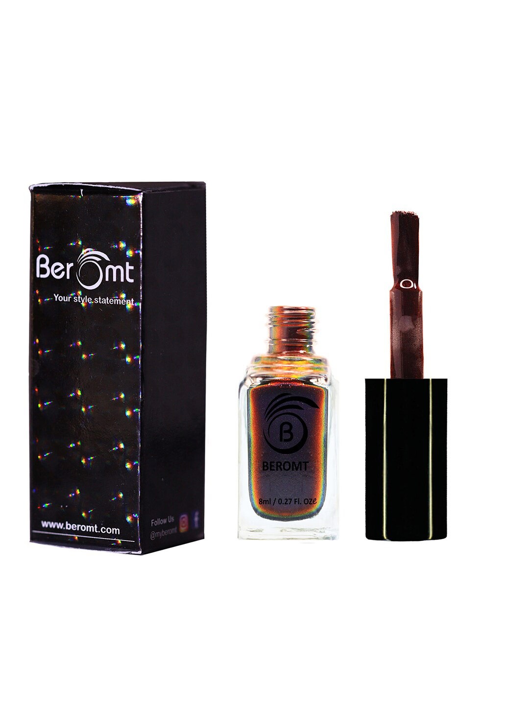 

BEROMT Chrome Prismatic Nail Polish 18 ml - Roulette 6015, Coffee brown