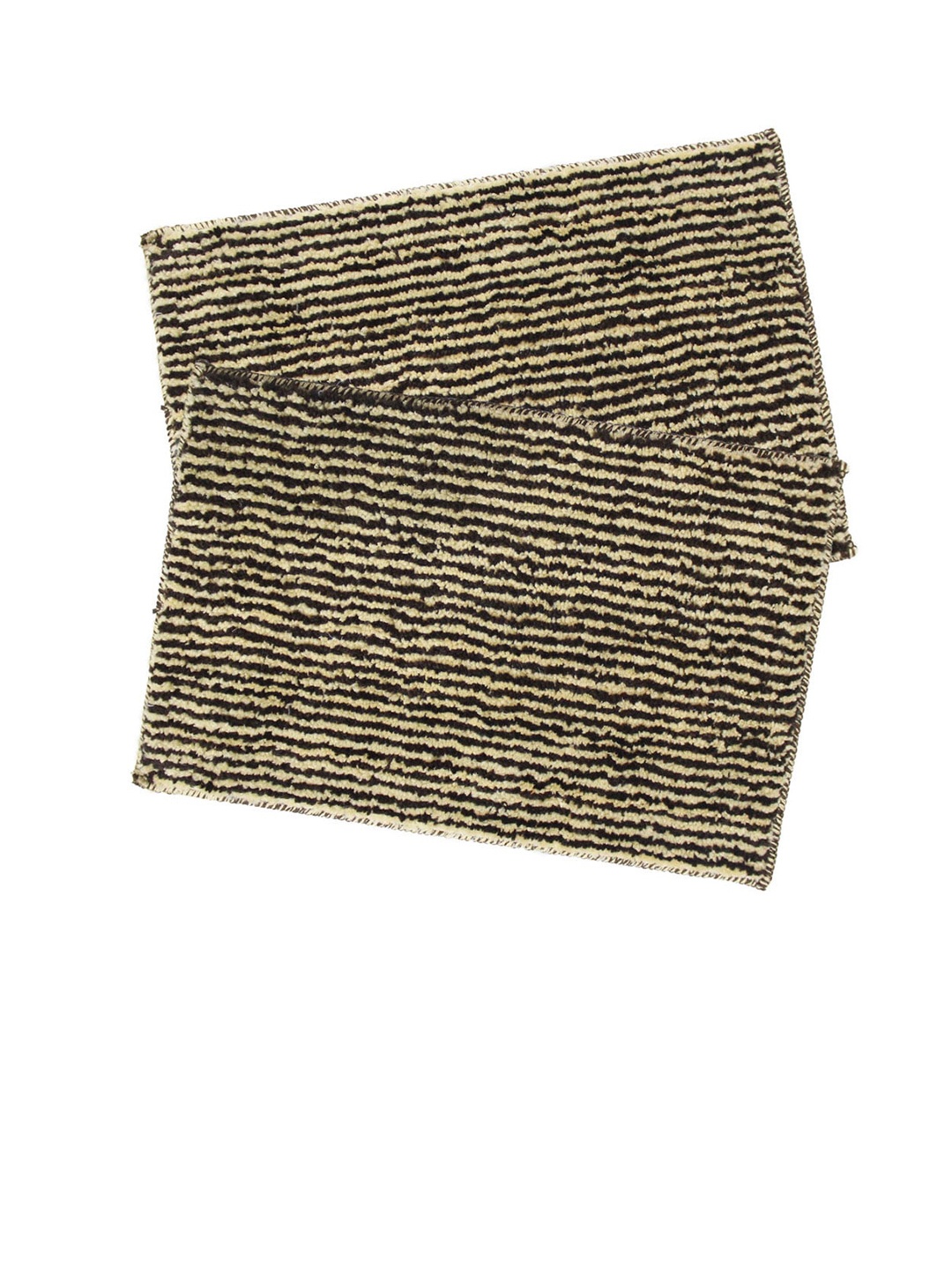 

LUXEHOME INTERNATIONAL Set of 2 Brown Striped Anti-Skid Doormats, Beige