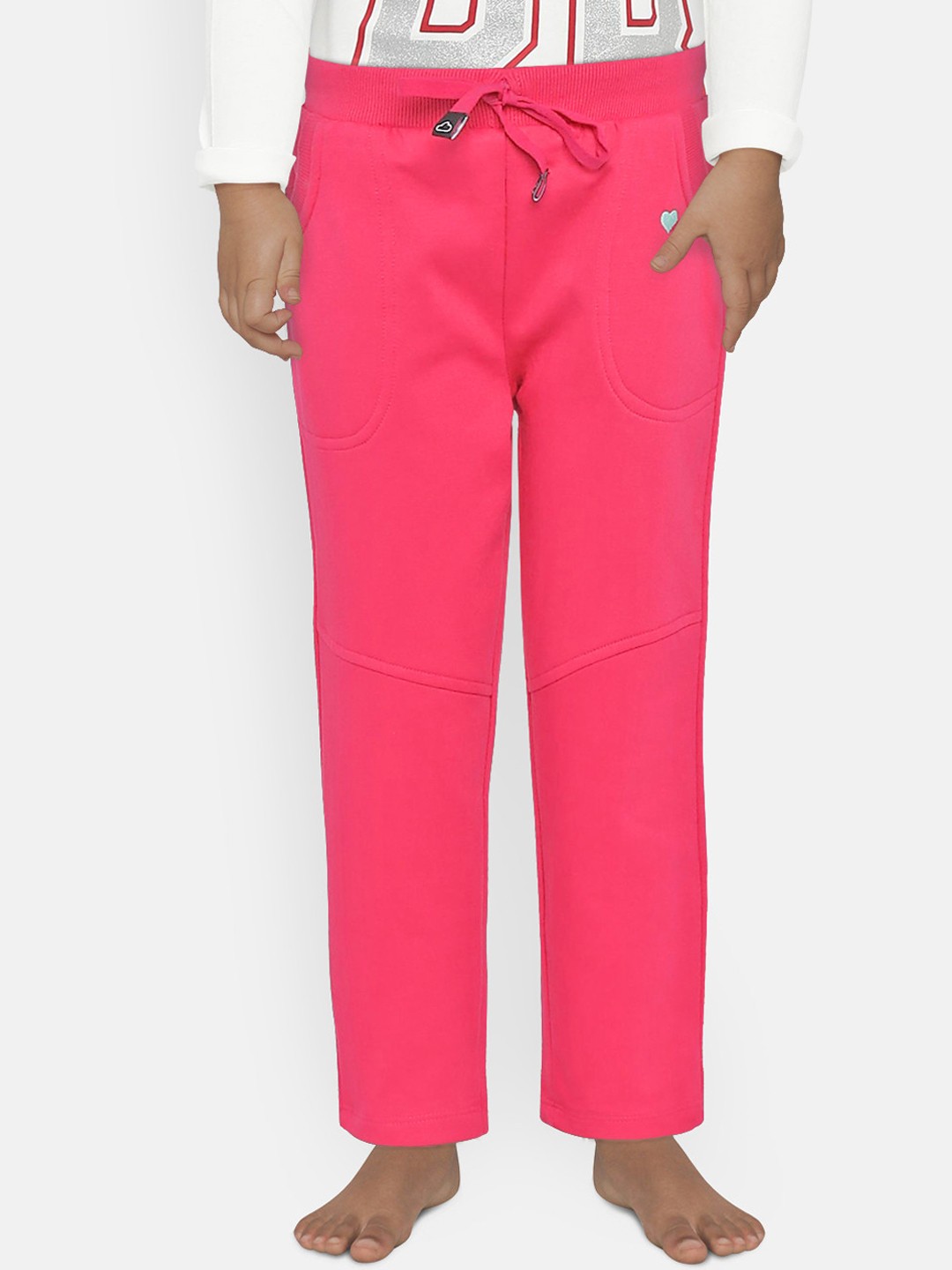 

Sweet Dreams Girls Pink Solid Cotton Lounge Pants