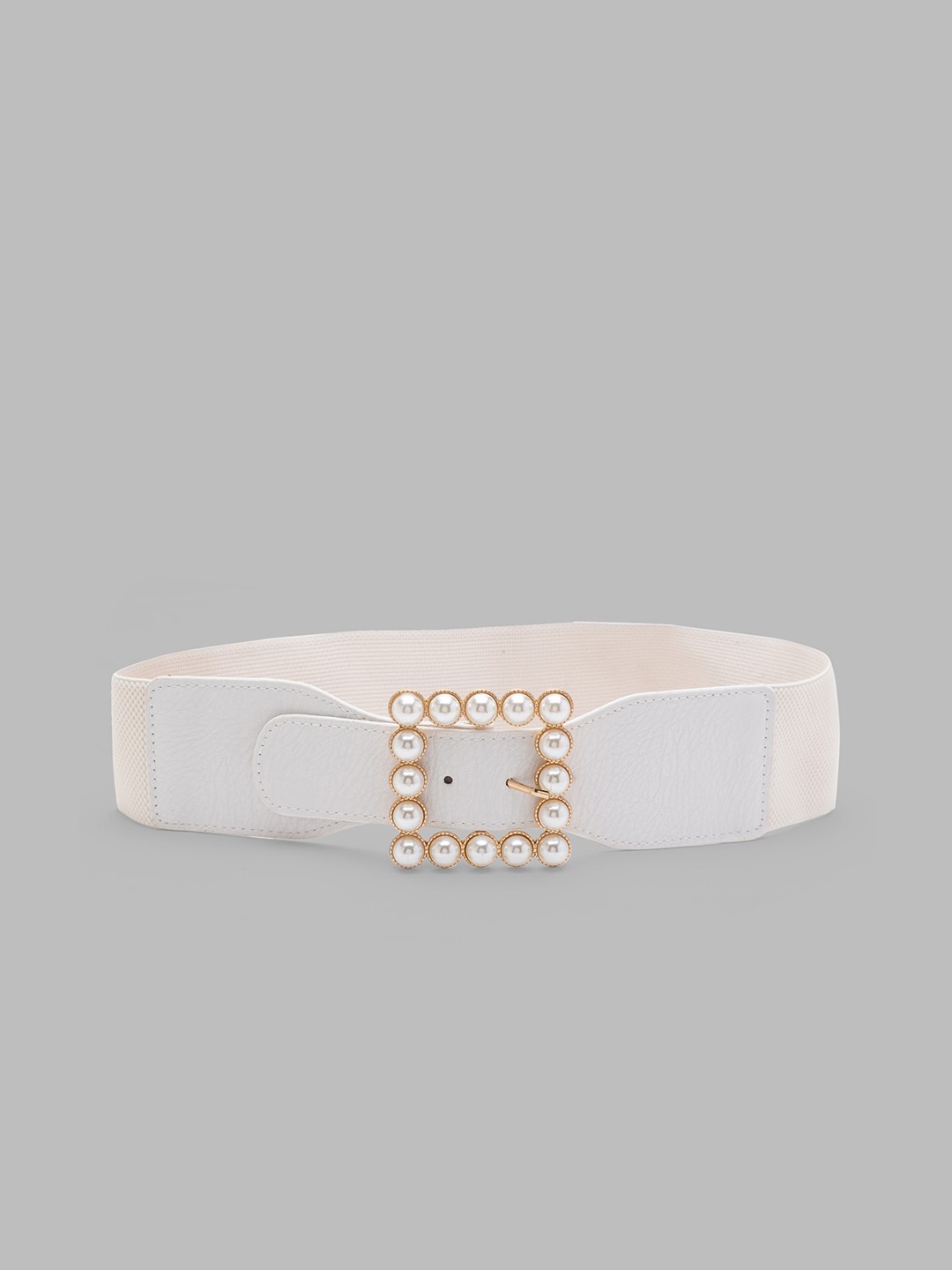 

Globus Women Off White Embellished PU Belt