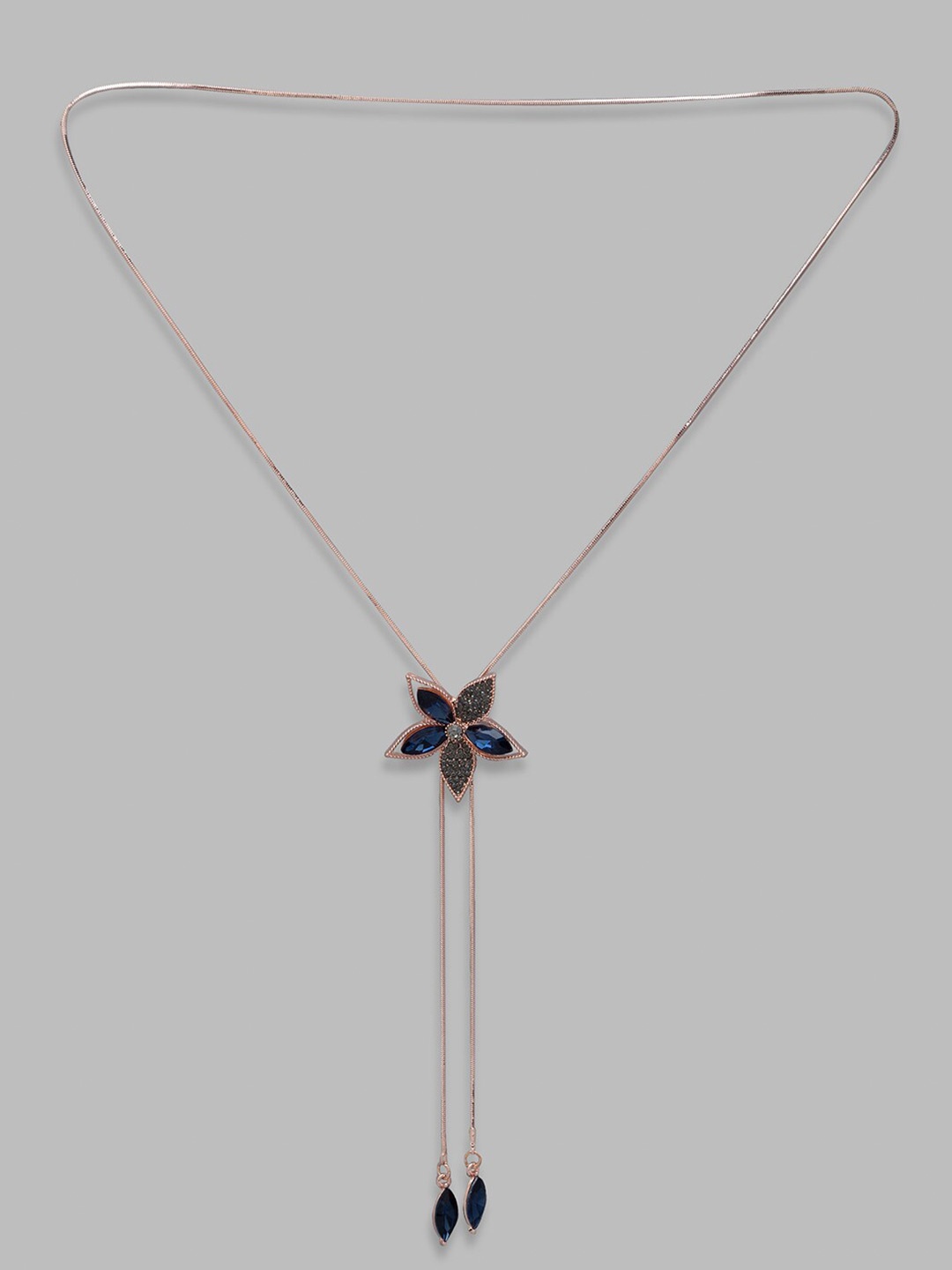 

Globus Rose Gold Plated & Blue Necklace