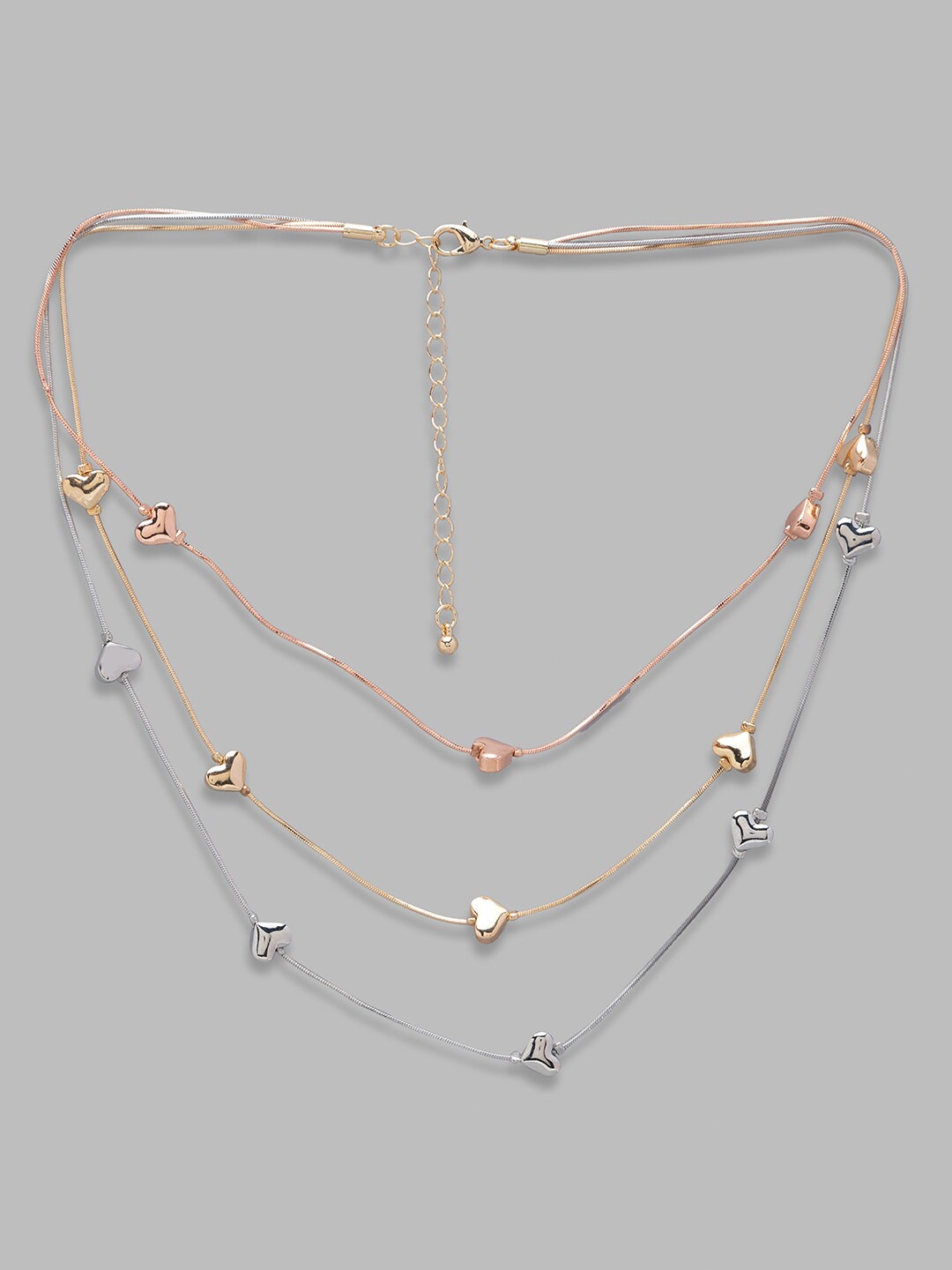 

Globus Silver-Plated and Rose Gold-Plated Layered Necklace