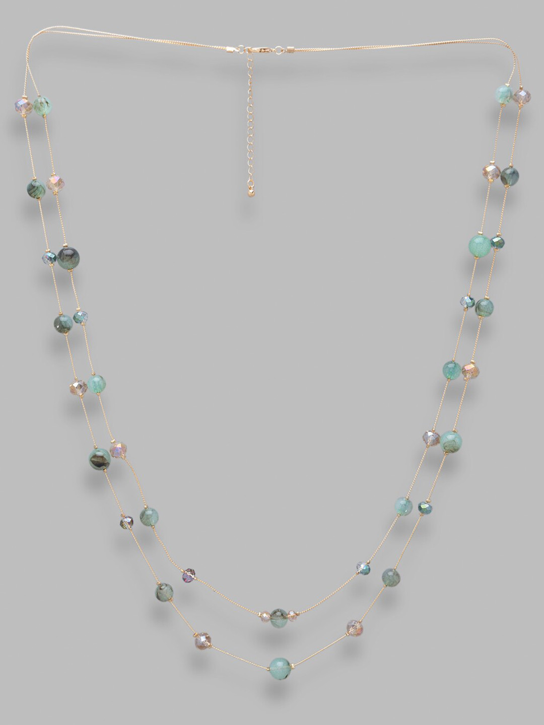 

Globus Gold-Toned & Blue Gold-Plated Layered Necklace