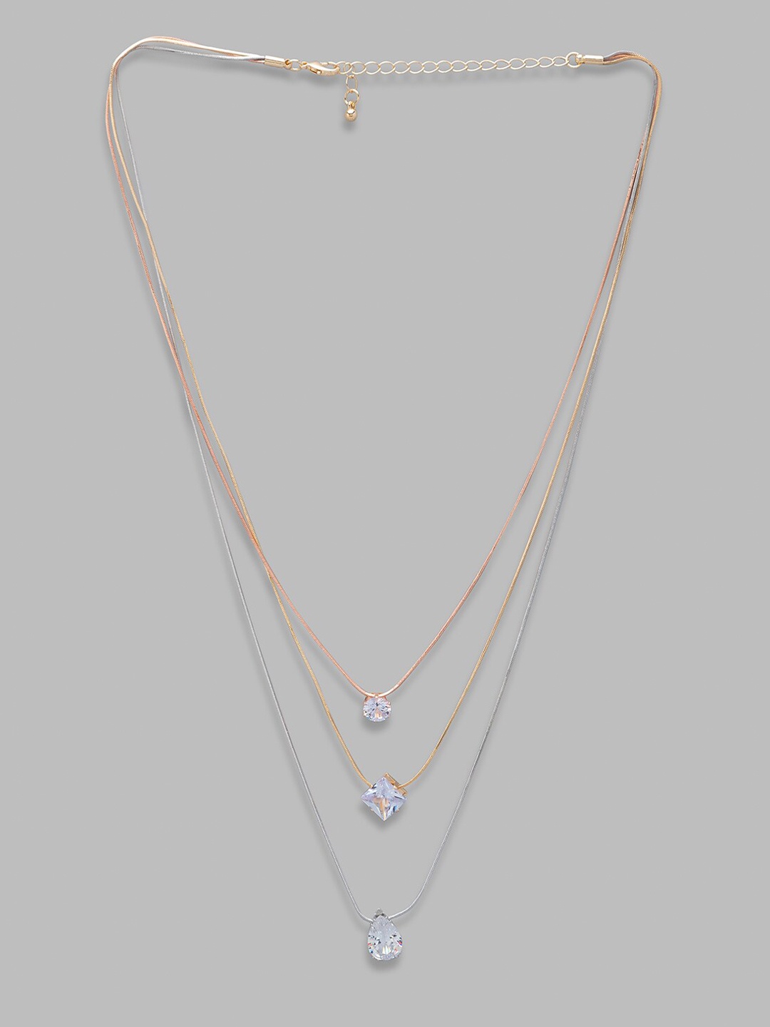 

Globus Gold-Toned & White Gold-Plated Layered Necklace