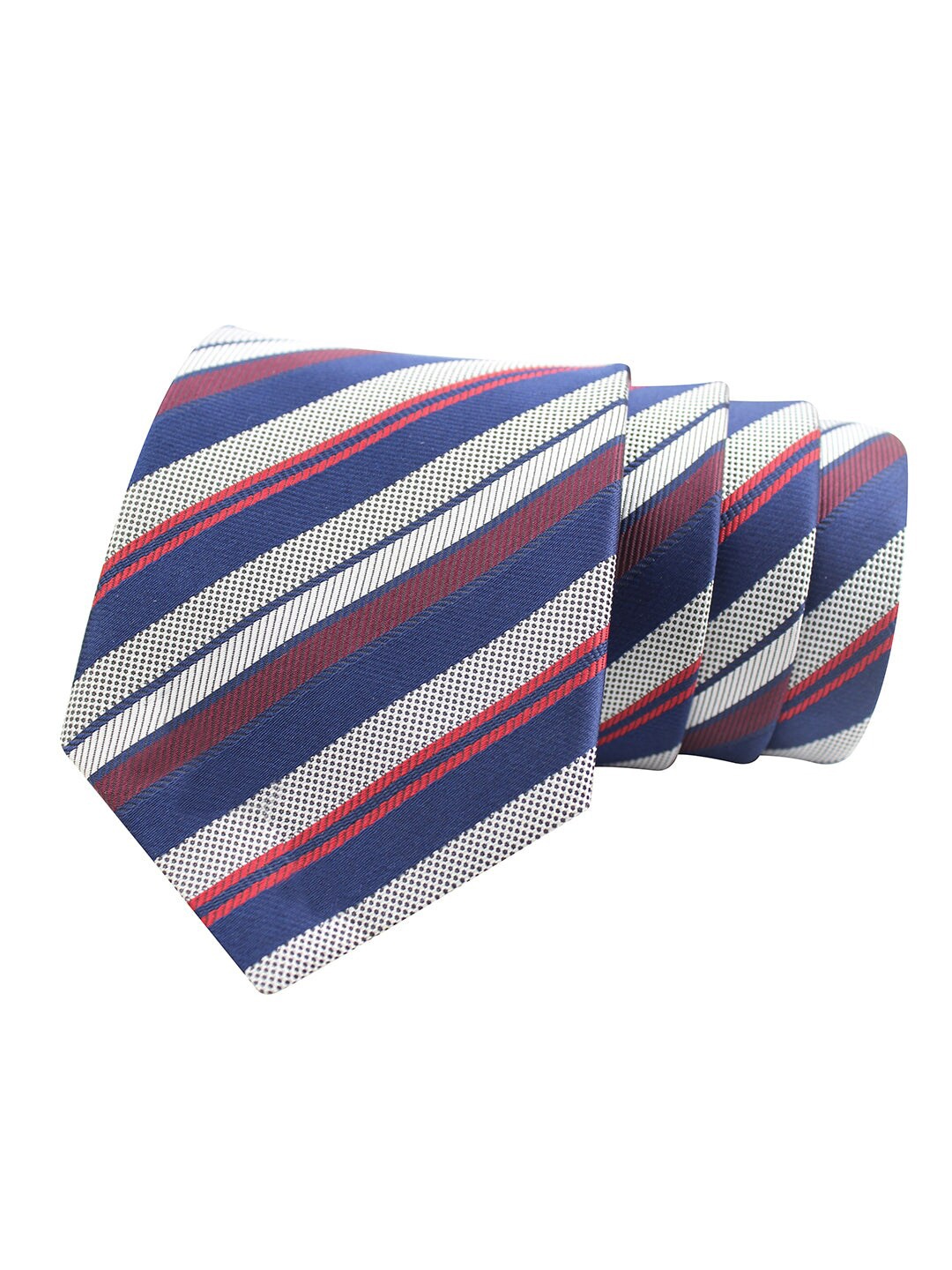 

KOVOVE Unisex Blue & White Striped Broad Tie