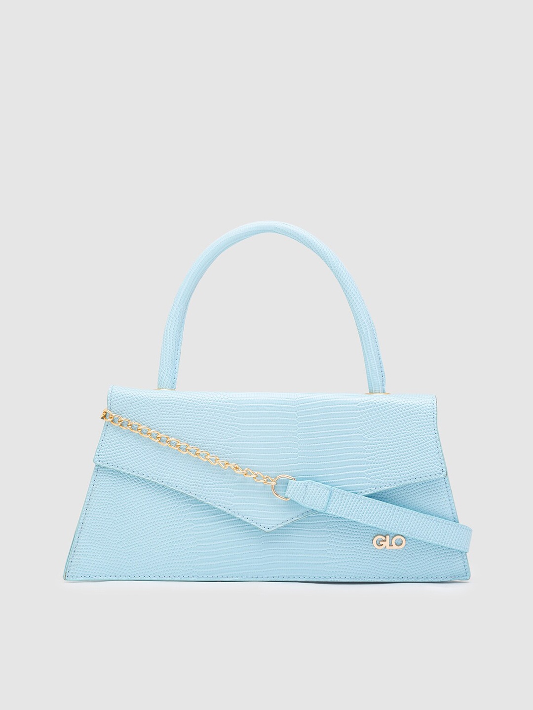 

Globus Women Blue PU Structured Handheld Bag with Bow Detail