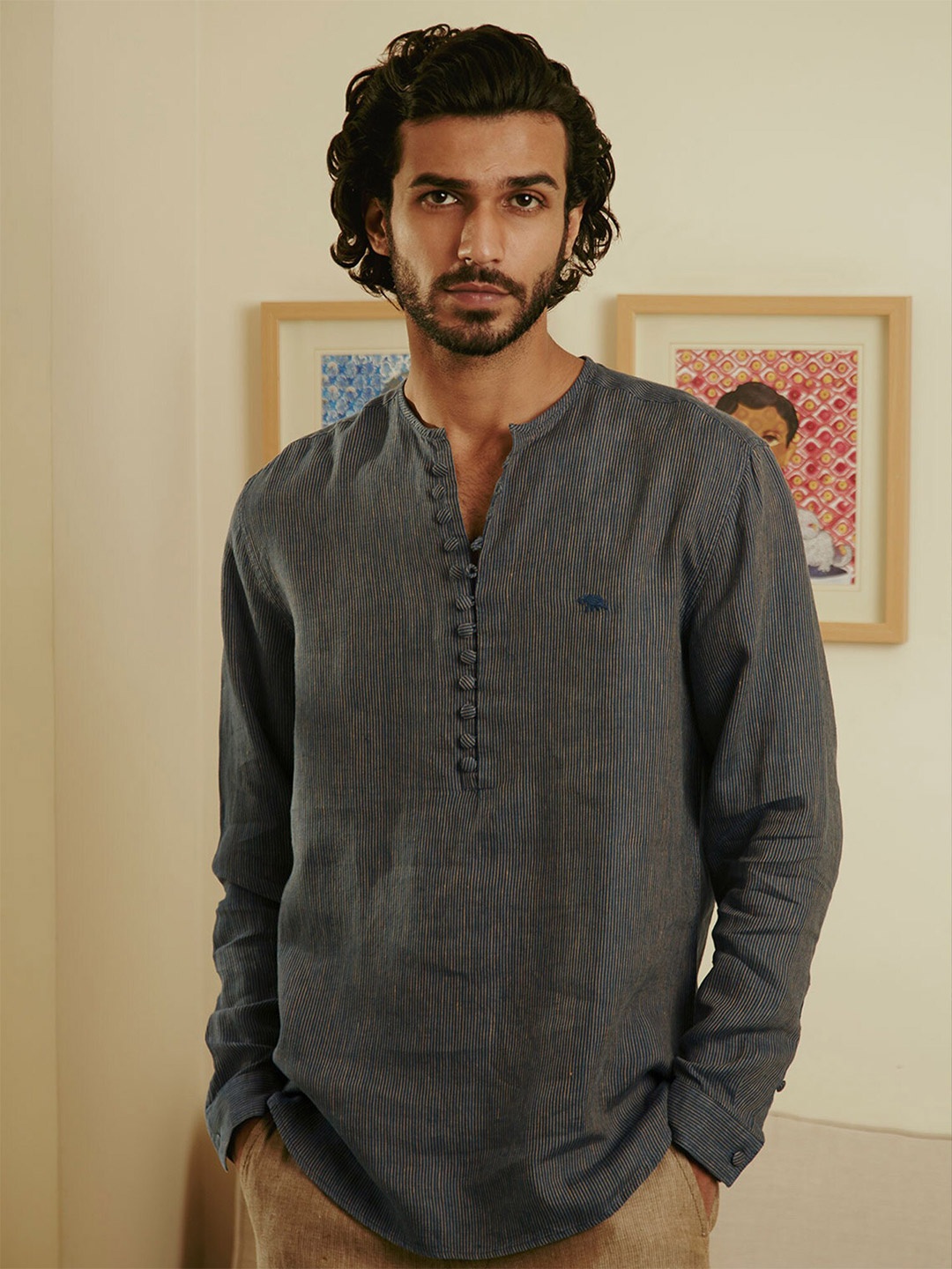 

Andamen Men Blue Classic Casual Shirt