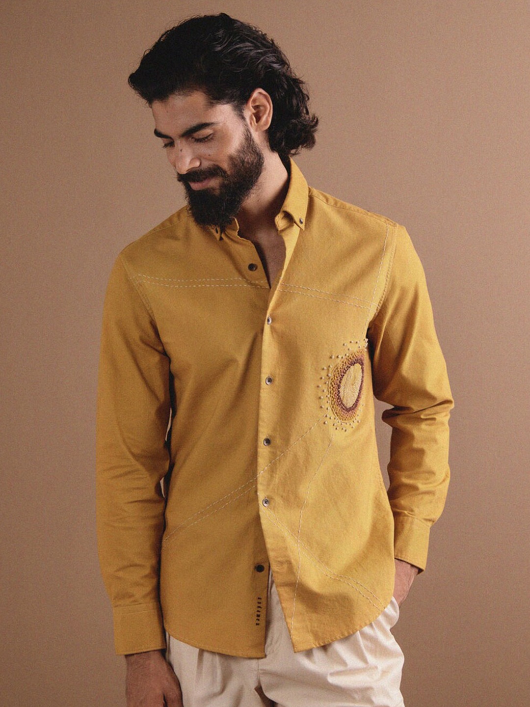 

Andamen Men Mustard Classic Slim Fit Casual Shirt