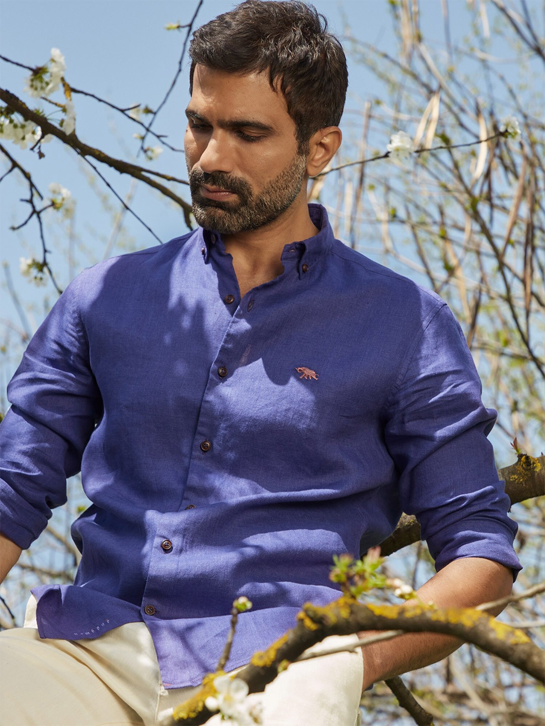 

Andamen Men Purple Classic Slim Fit Faded Casual Shirt
