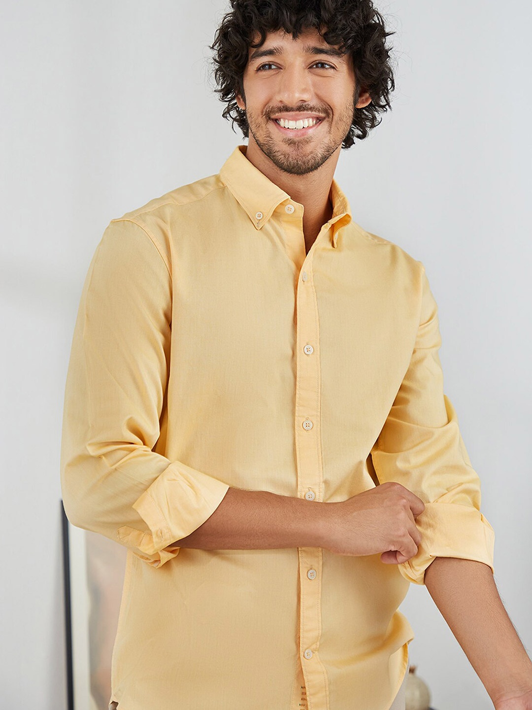 

Andamen Men Gold-Toned Classic Casual Shirt