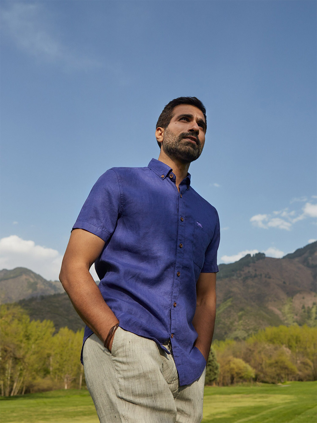 

Andamen Men Purple Classic Casual Shirt