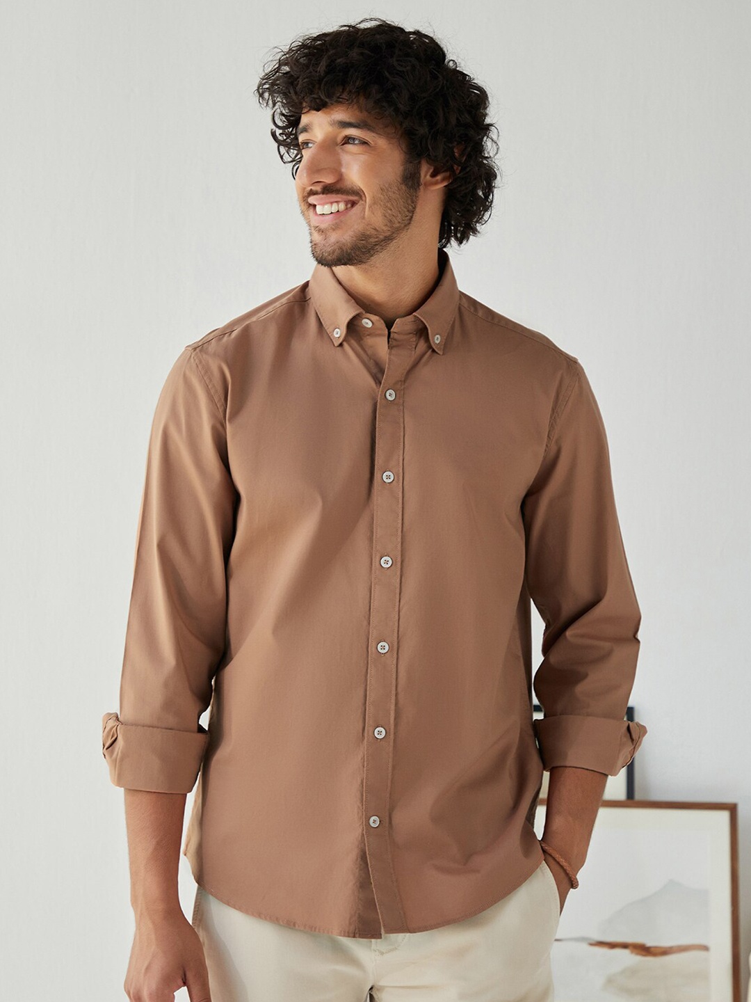 

Andamen Men Brown Classic Casual Shirt