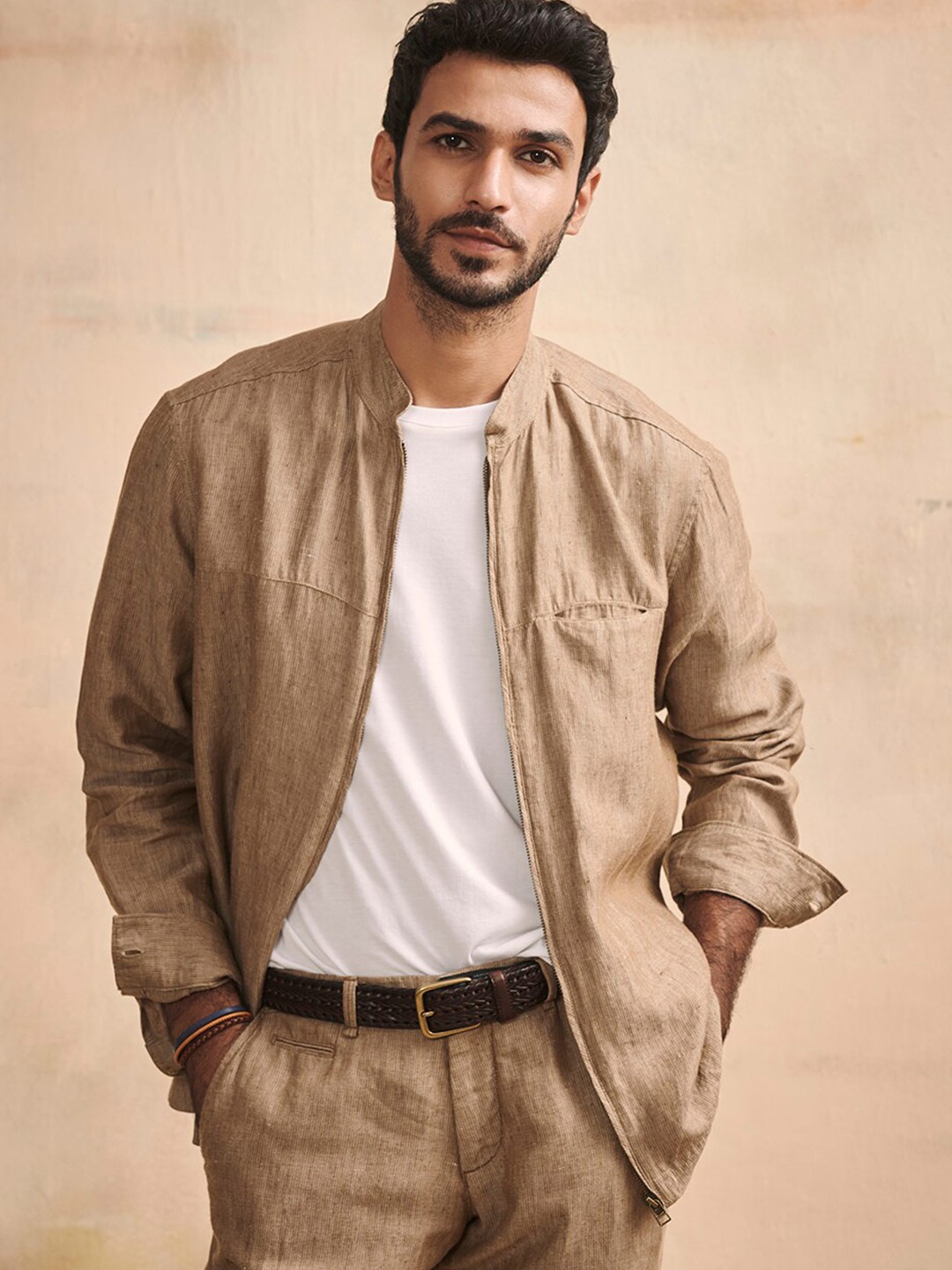 

Andamen Men Khaki Classic Casual Shirt