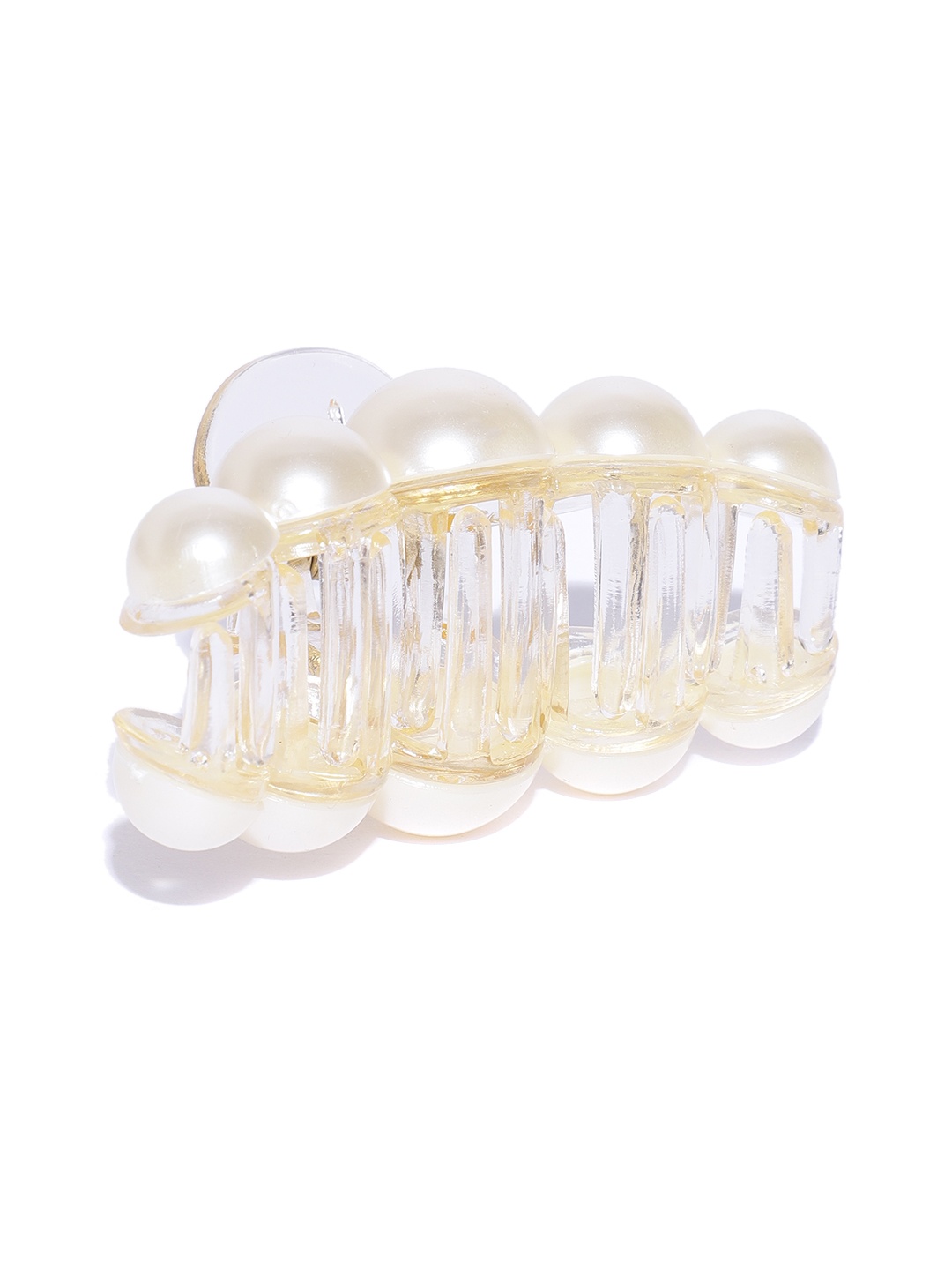 

bebe Women Pearl Studded Claw Clip, Off white