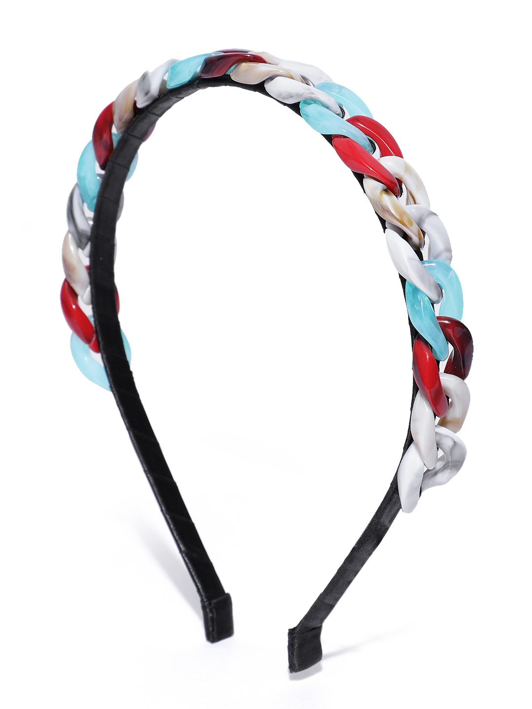 

bebe Women Hairband with Link Chain Detail, Black