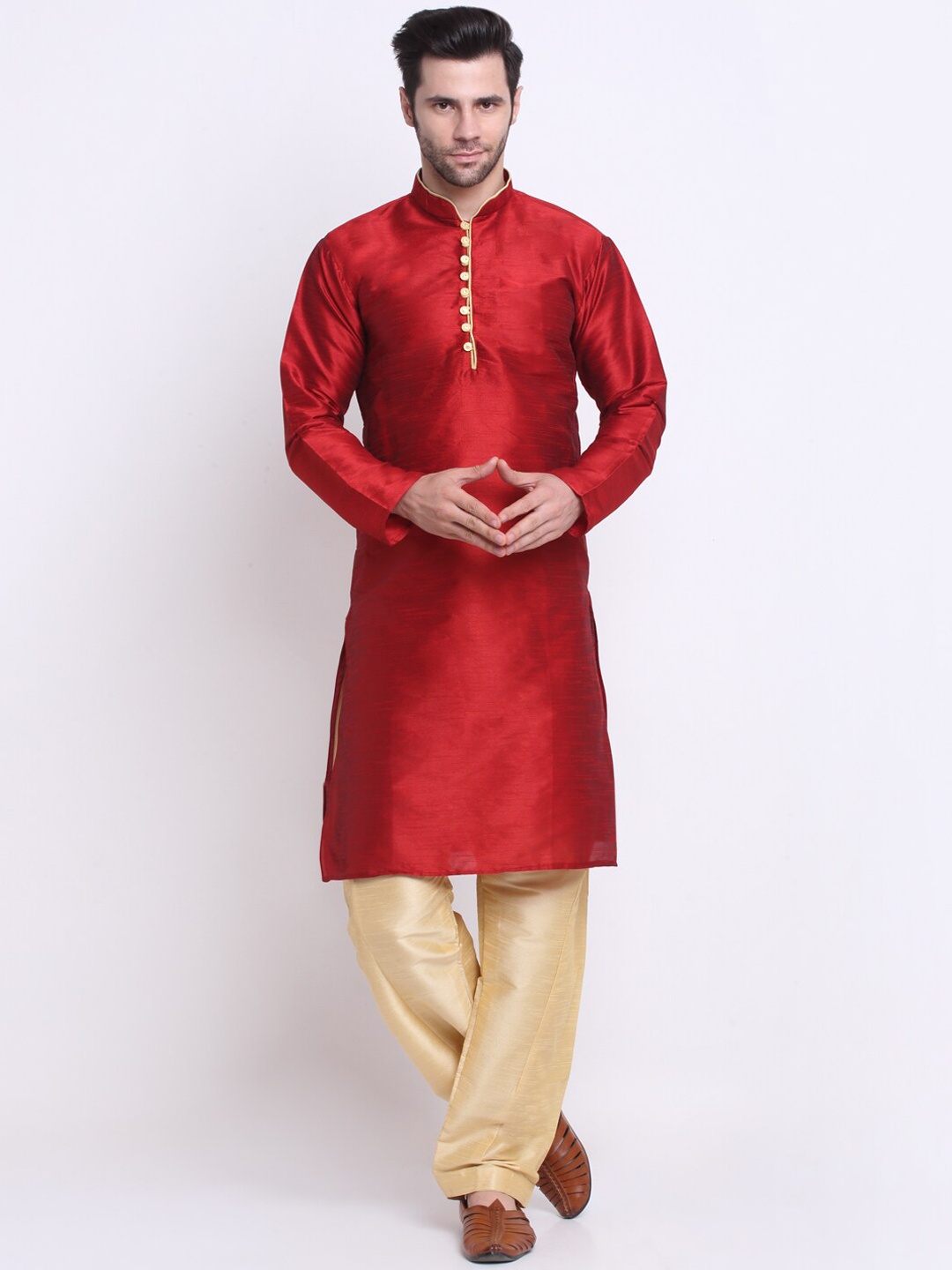 

Benstoke Men Maroon Kurta with Pyjamas
