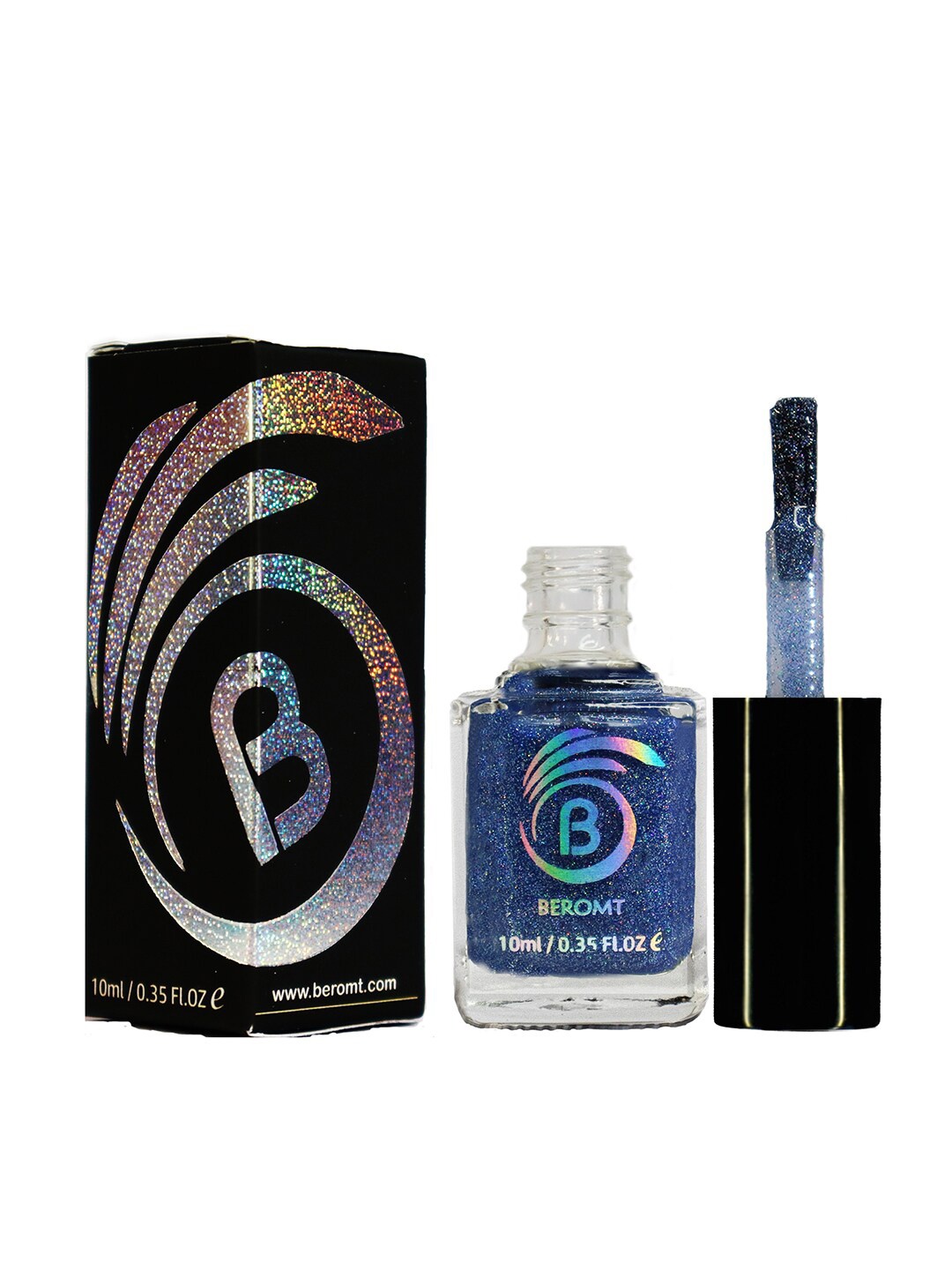 

BEROMT Holographic Alcohol-Free Nail Polish 10 ml - Mystique Blue BNP516, Navy blue