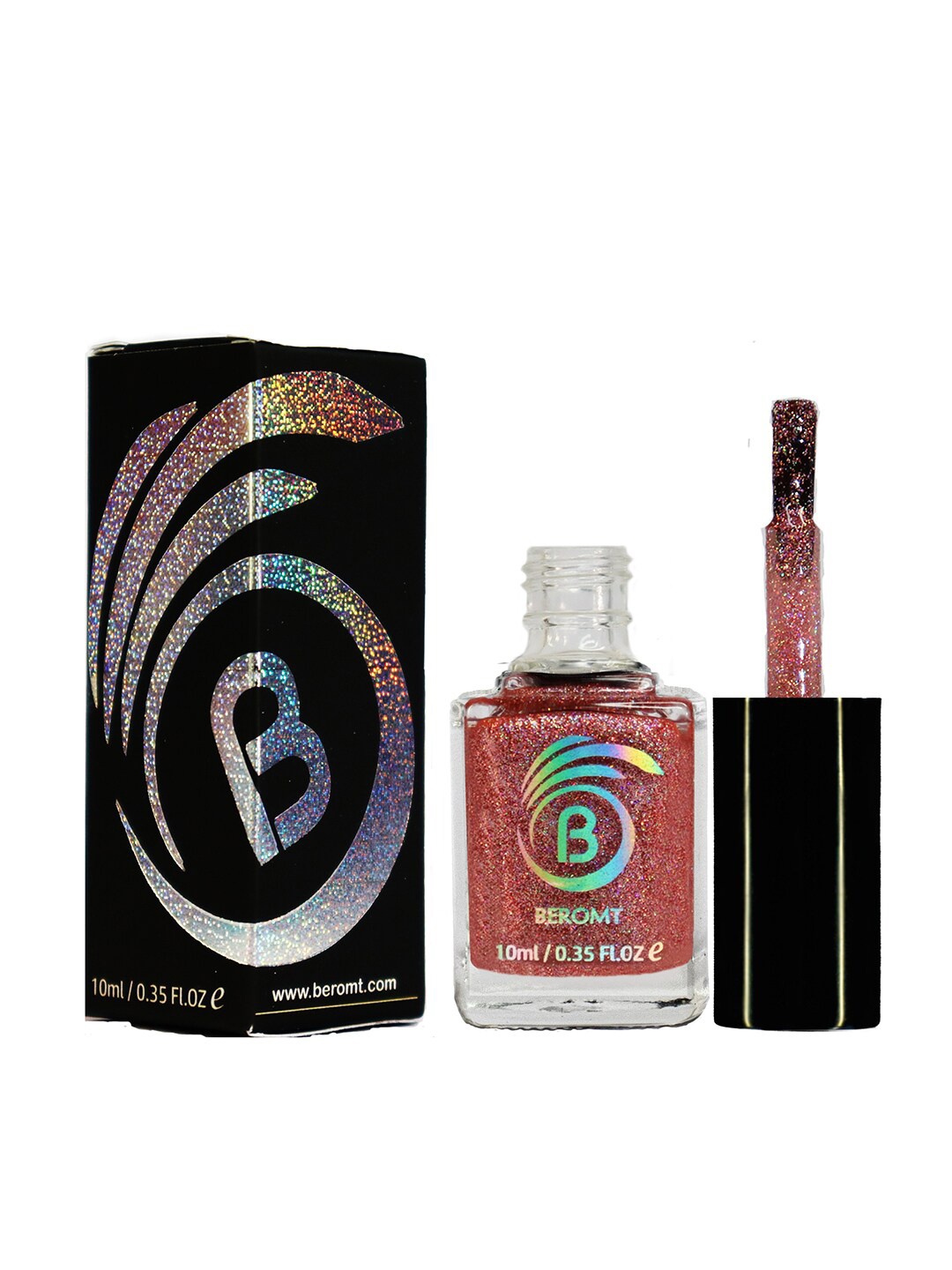 

BEROMT Holographic Alcohol-Free Nail Polish 10 ml - Pinky Promise BNP520, Red