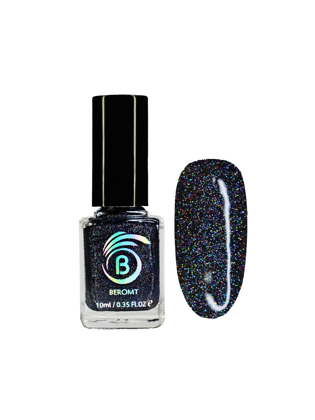 

BEROMT Holographic Alcohol-Free Nail Polish 10 ml - BNP513, Black