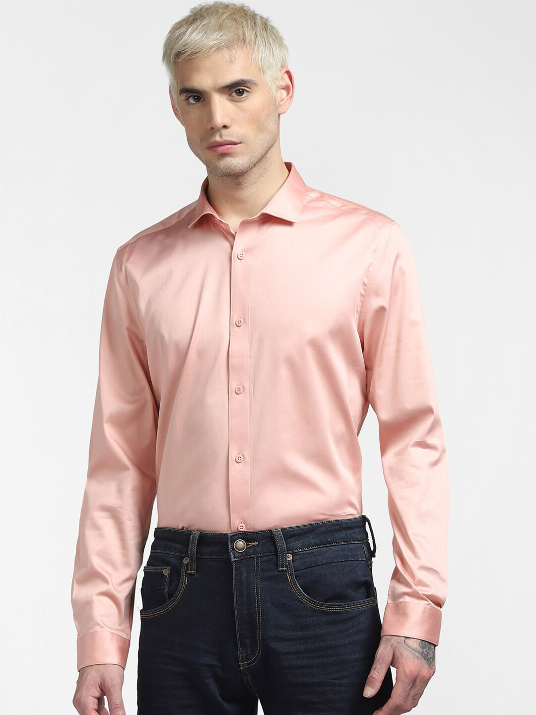 

Jack & Jones Men Pink Casual Shirt