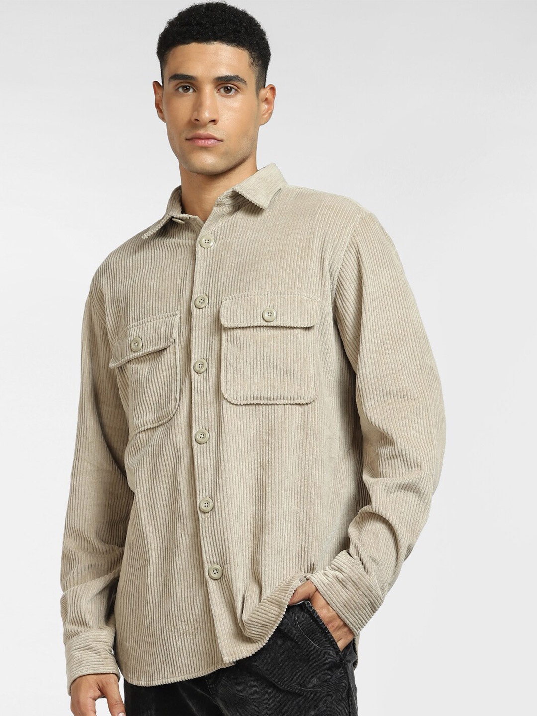 

Jack & Jones Men Beige Casual Shirt