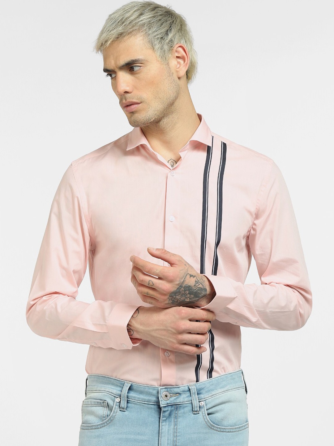 

Jack & Jones Men Pink Casual Shirt