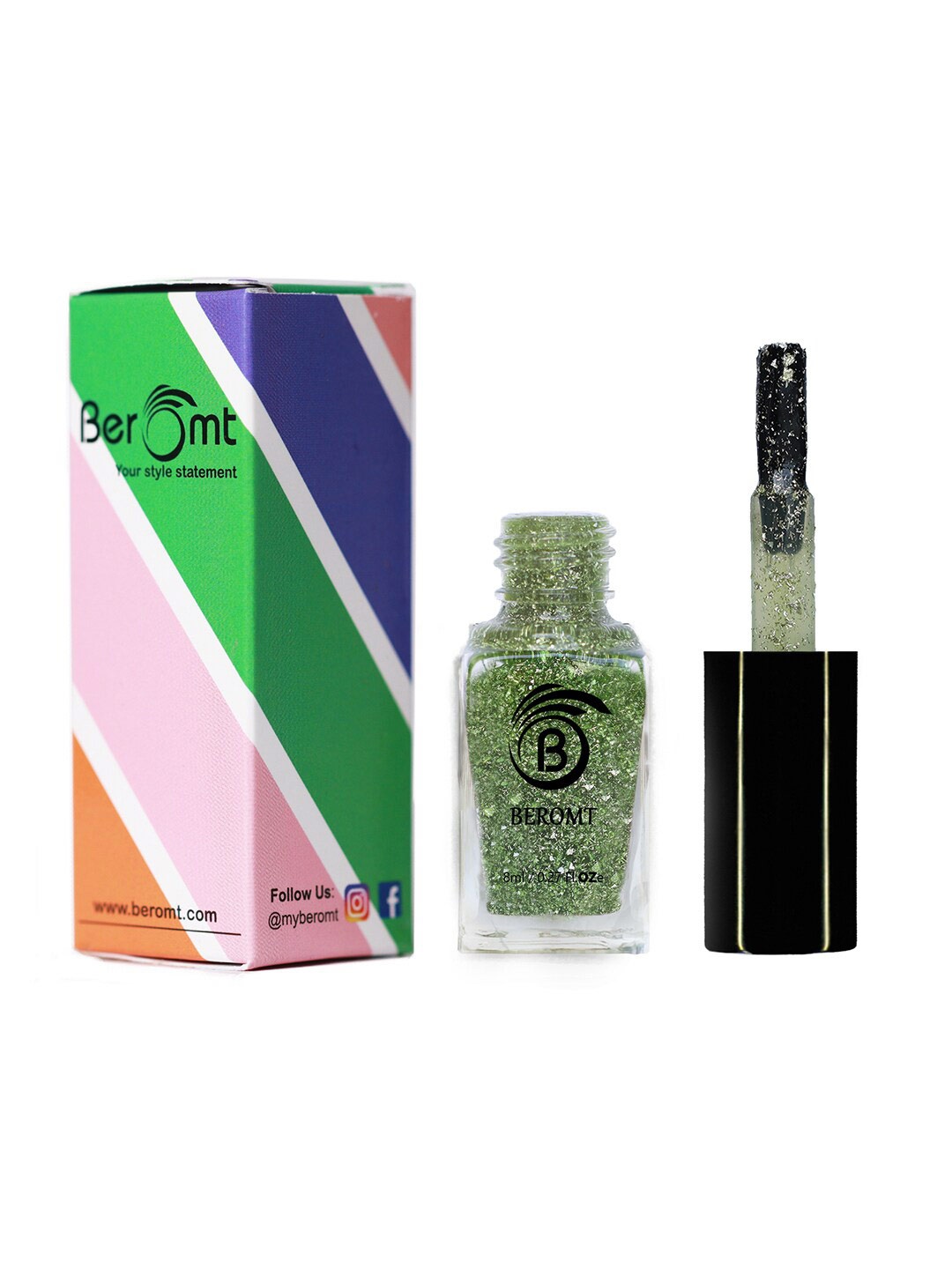 

BEROMT Crushed Metallic Foil Nail Polish - Shade 05, Green