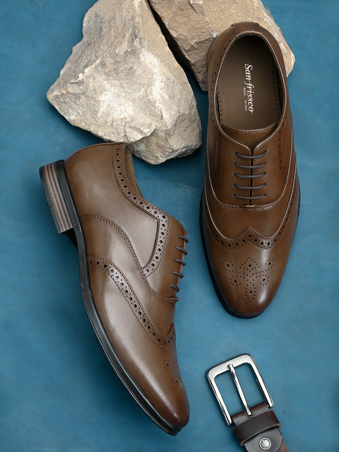 

San Frissco Men Brown Solid Formal Oxford Shoes