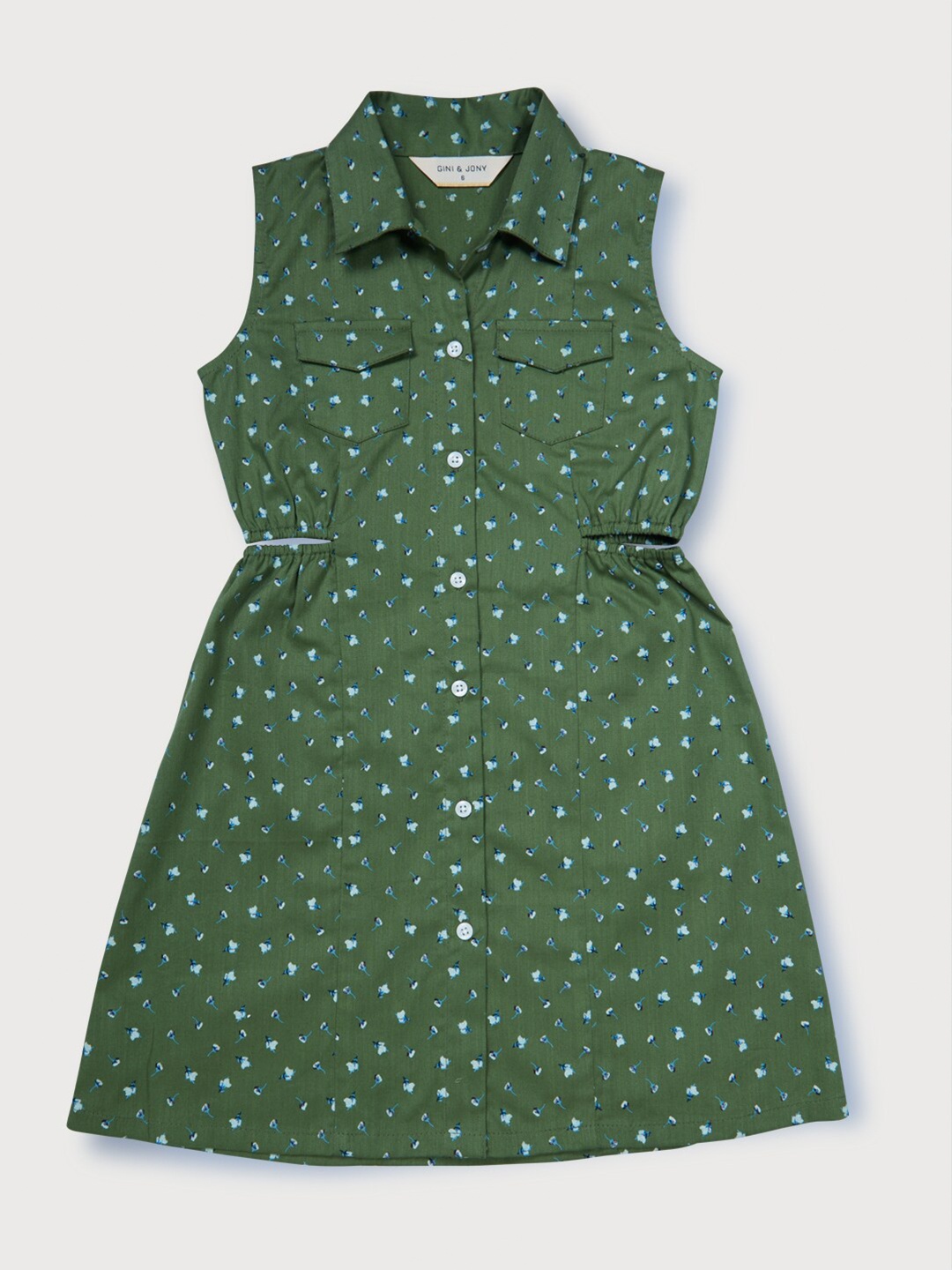 

Gini and Jony Girls Green Shirt Dress