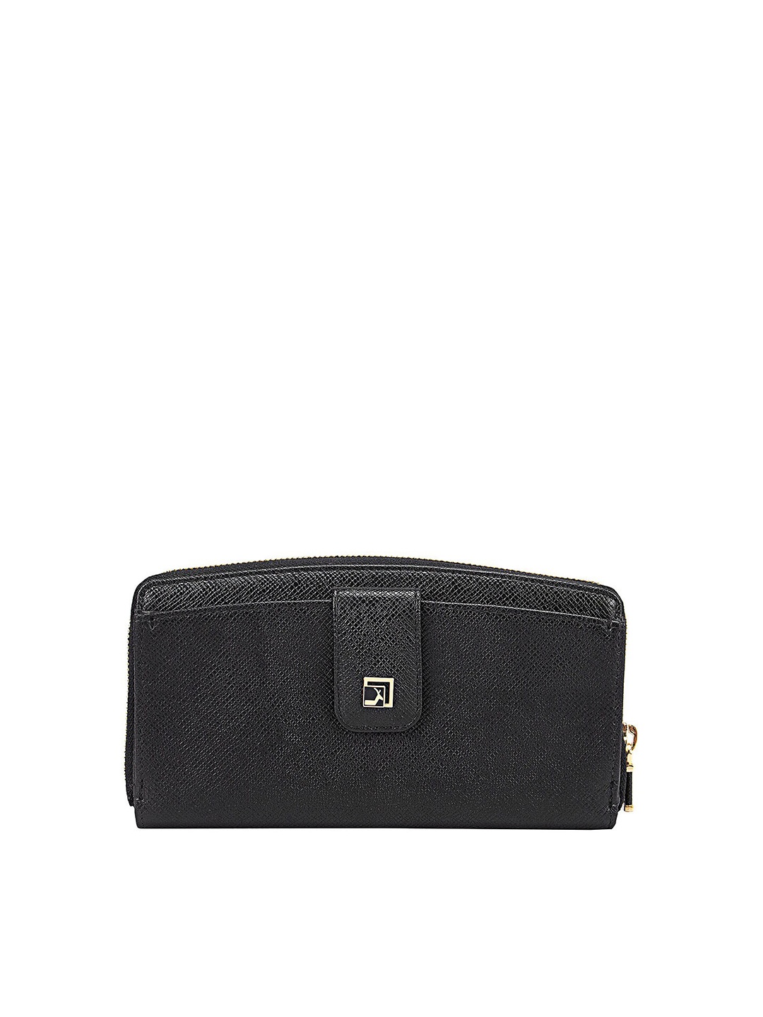 

Da Milano Women Black Leather Zip Around Wallet