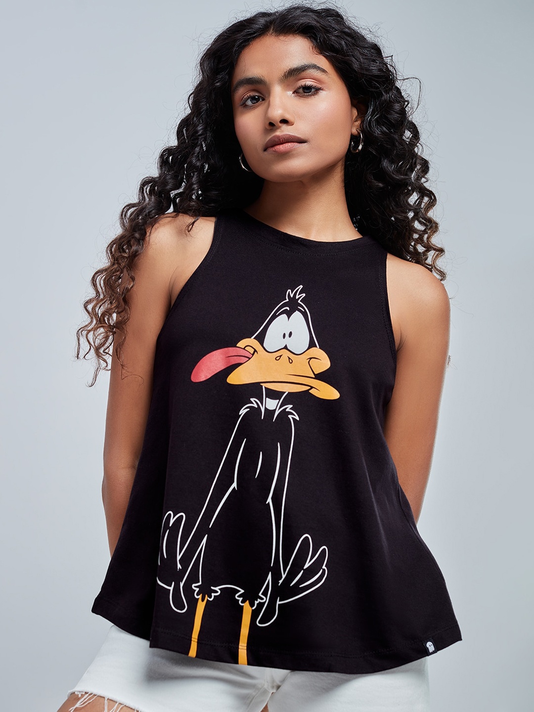 

The Souled Store Black Looney Tunes Print Cotton Tank Top