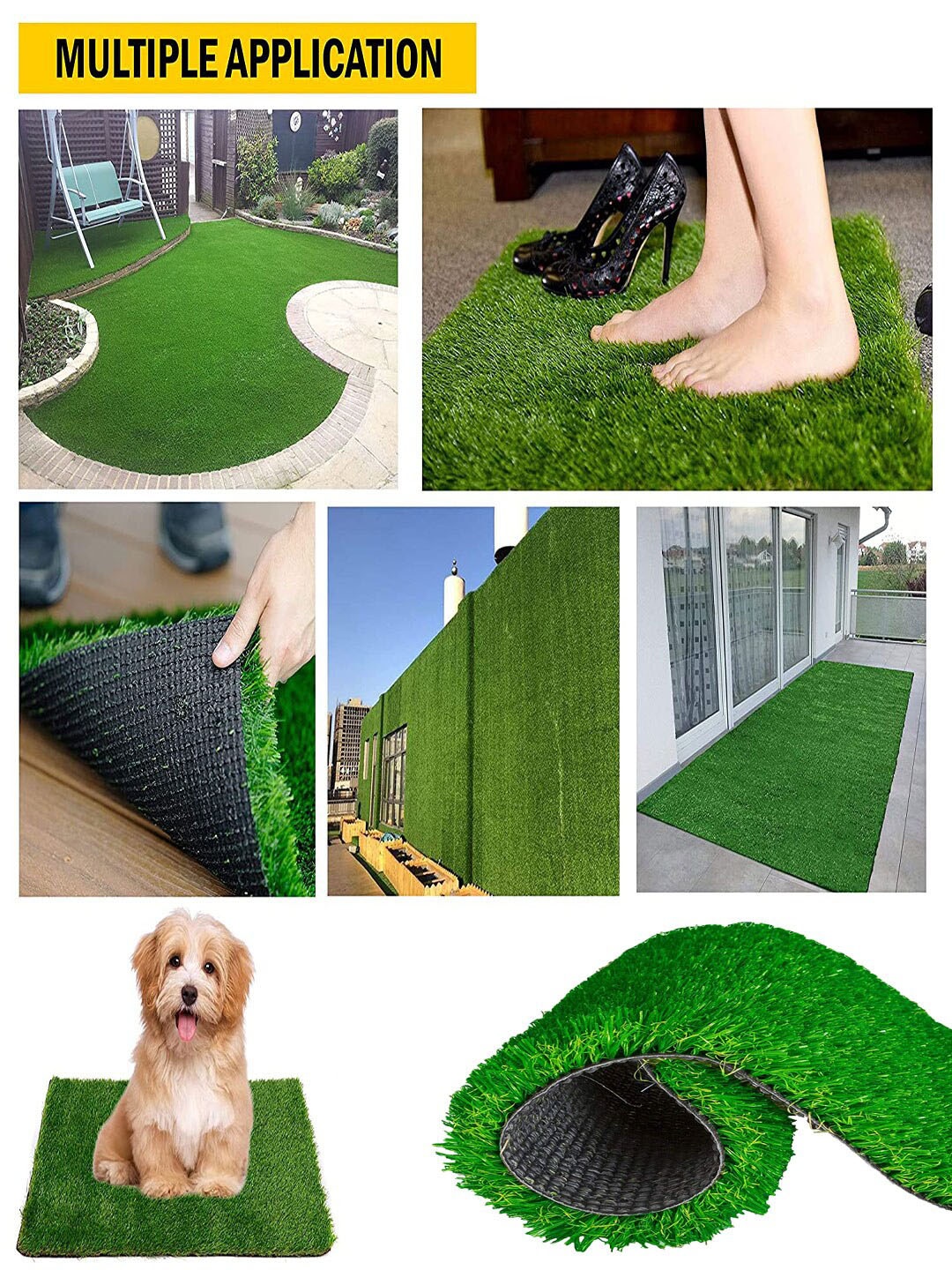 

LUXEHOME INTERNATIONAL Green Artificial Grass Floor Mats