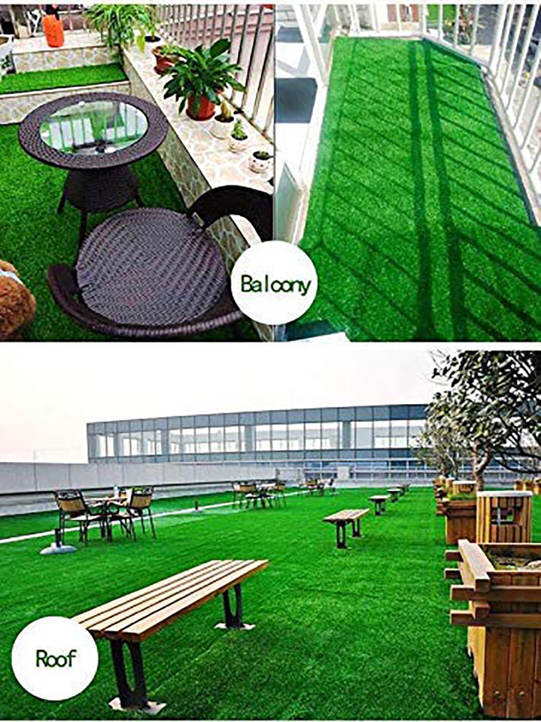 

LUXEHOME INTERNATIONAL Green Anti Skid UV Resistant Artificial Grass Floor Mat