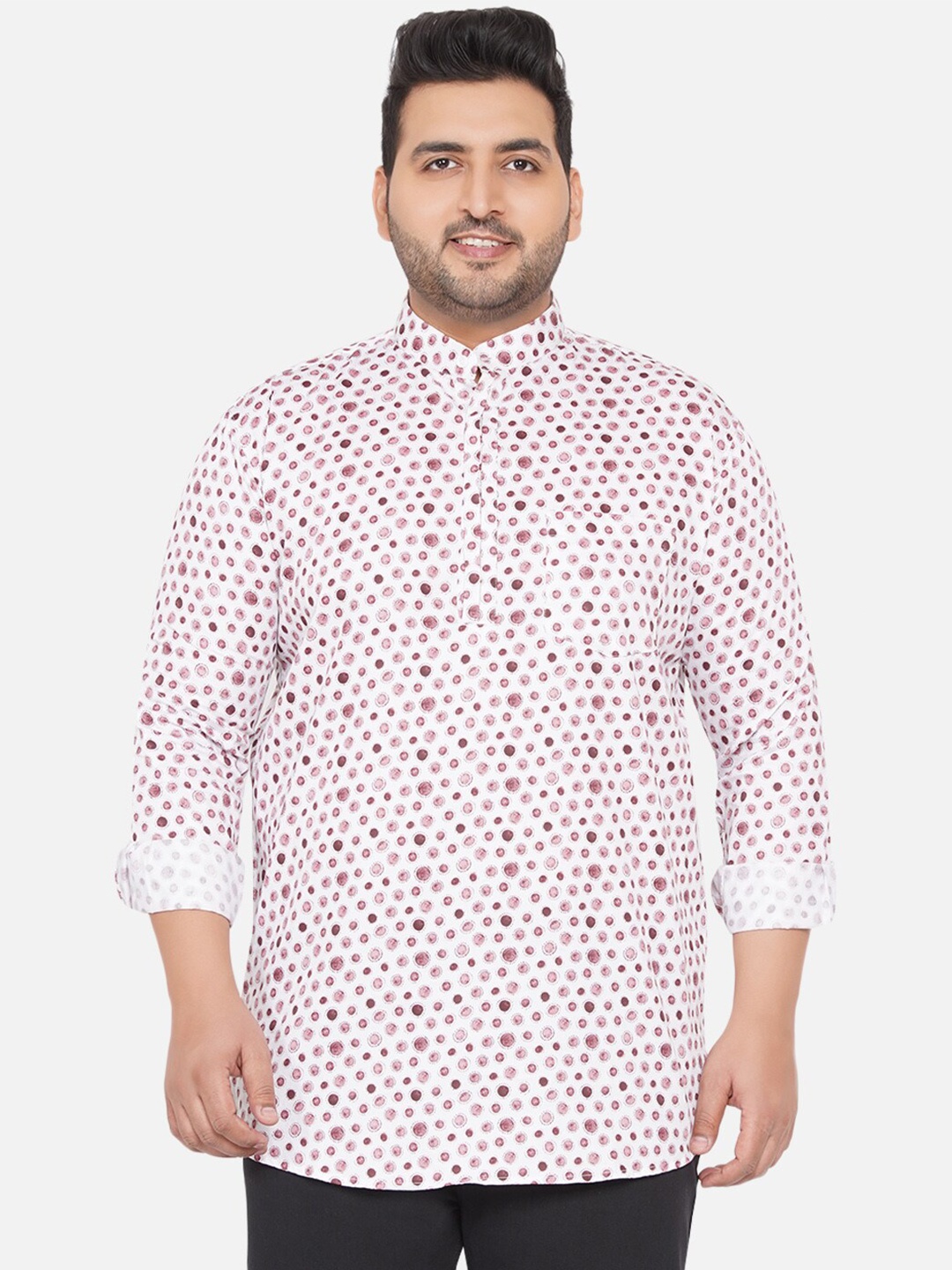 

John Pride Men White Printed Casual Shirt
